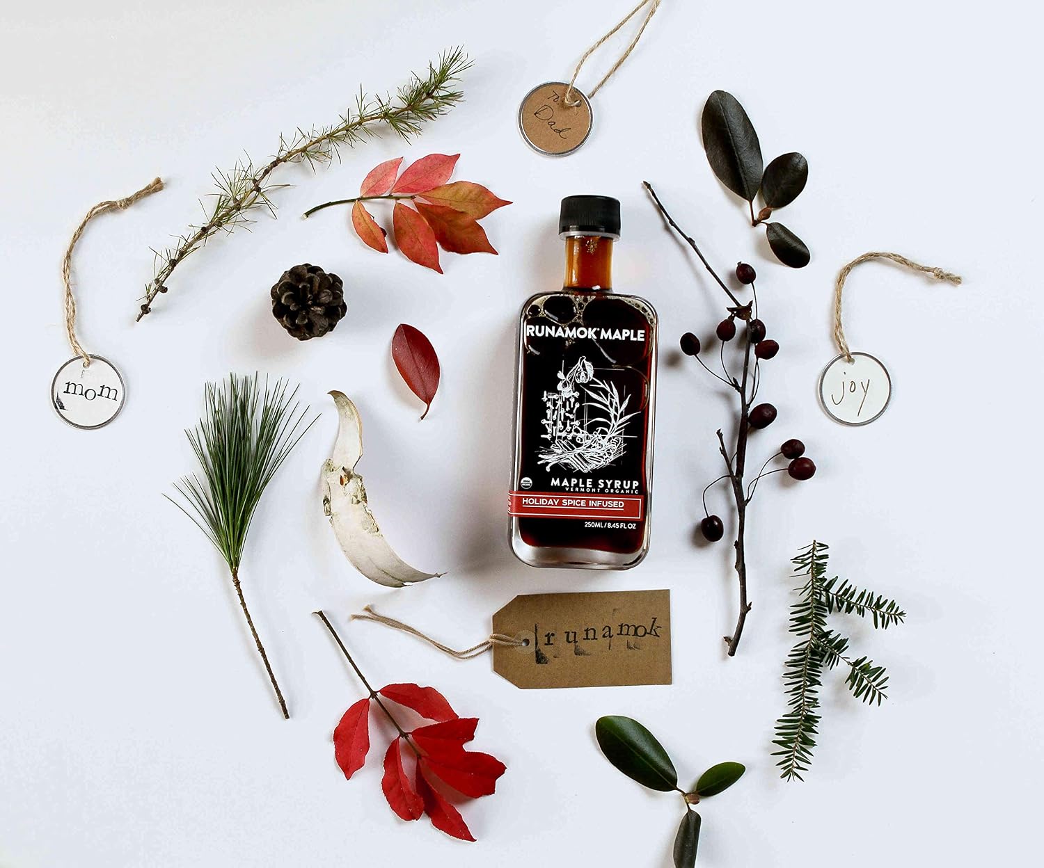 Runamok Maple Cinnamon-Vanilla Infused Maple Syrup - Authentic & Real Vermont Maple Syrup | Gluten Free & Natural Sweetener | Breakfast, Coffee, Pancakes Maple Syrup | 8.45 Fl Oz (250mL)