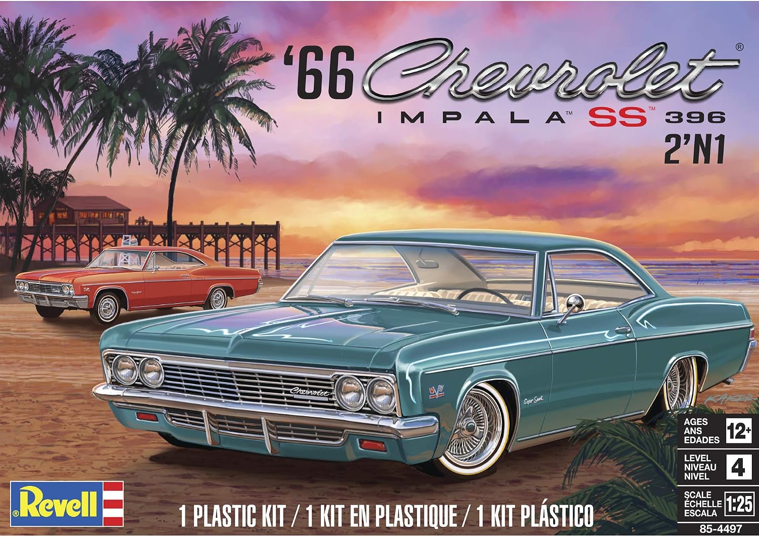 Revell 1966 Chevy Impala SS Plastic Car Model Building Kit - 1:25 Scale