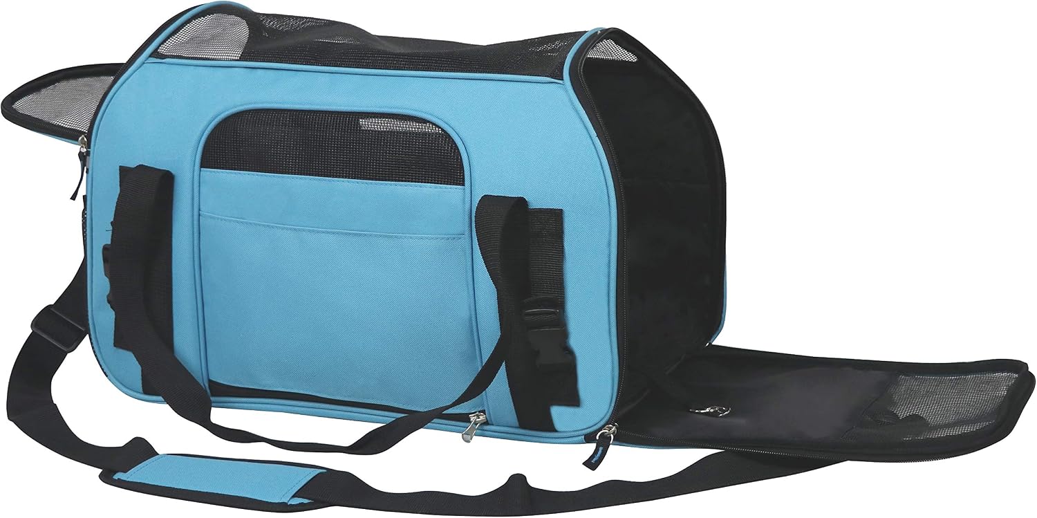 EliteField Soft-Sided Pet Carrier for Cats & Small Dogs (3-Year Warranty) | Airline Approved, Removable Bed & Cover, Built-In Leash, Luggage Sleeve, Seat Belt Loop, Waterproof, Durable, Foldable