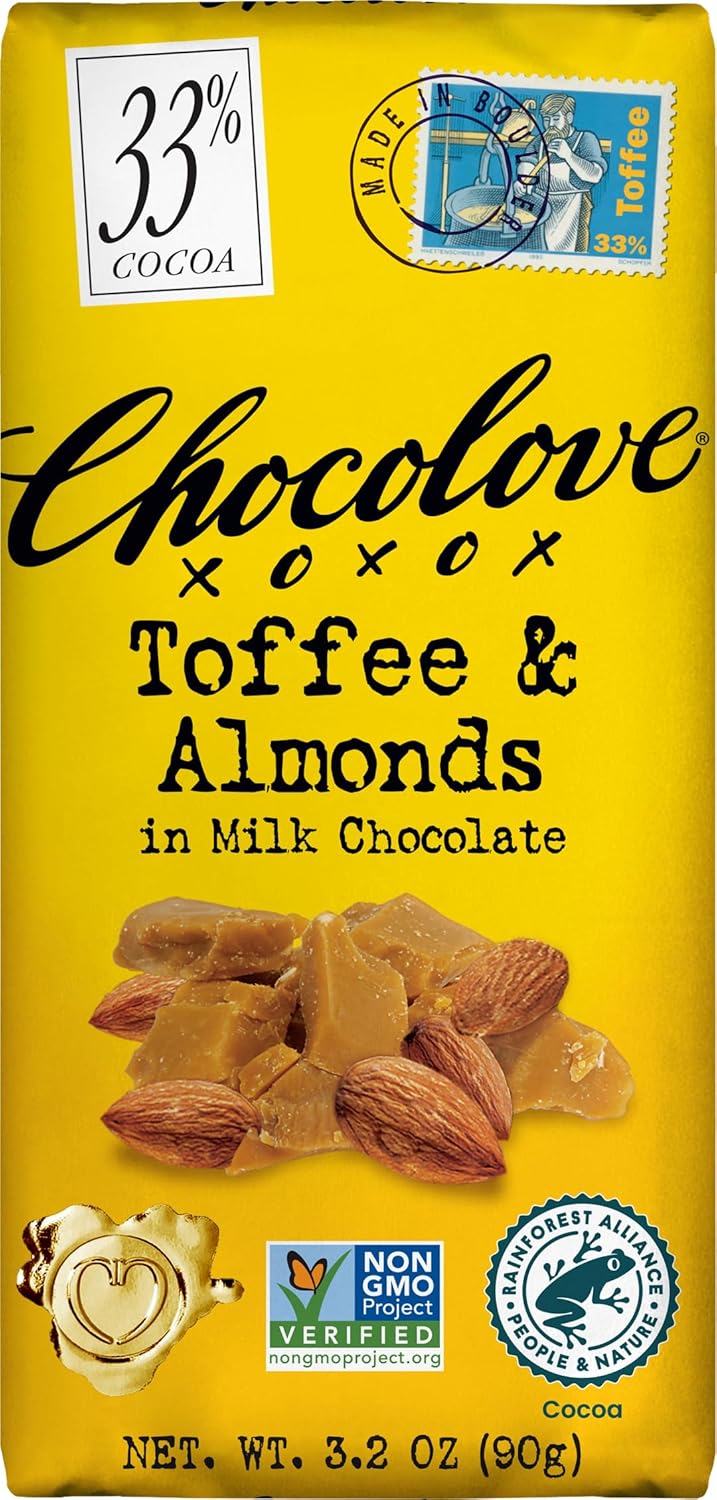 Chocolove - Milk Chocolate Bar Toffee & Almonds - 3.2 oz.