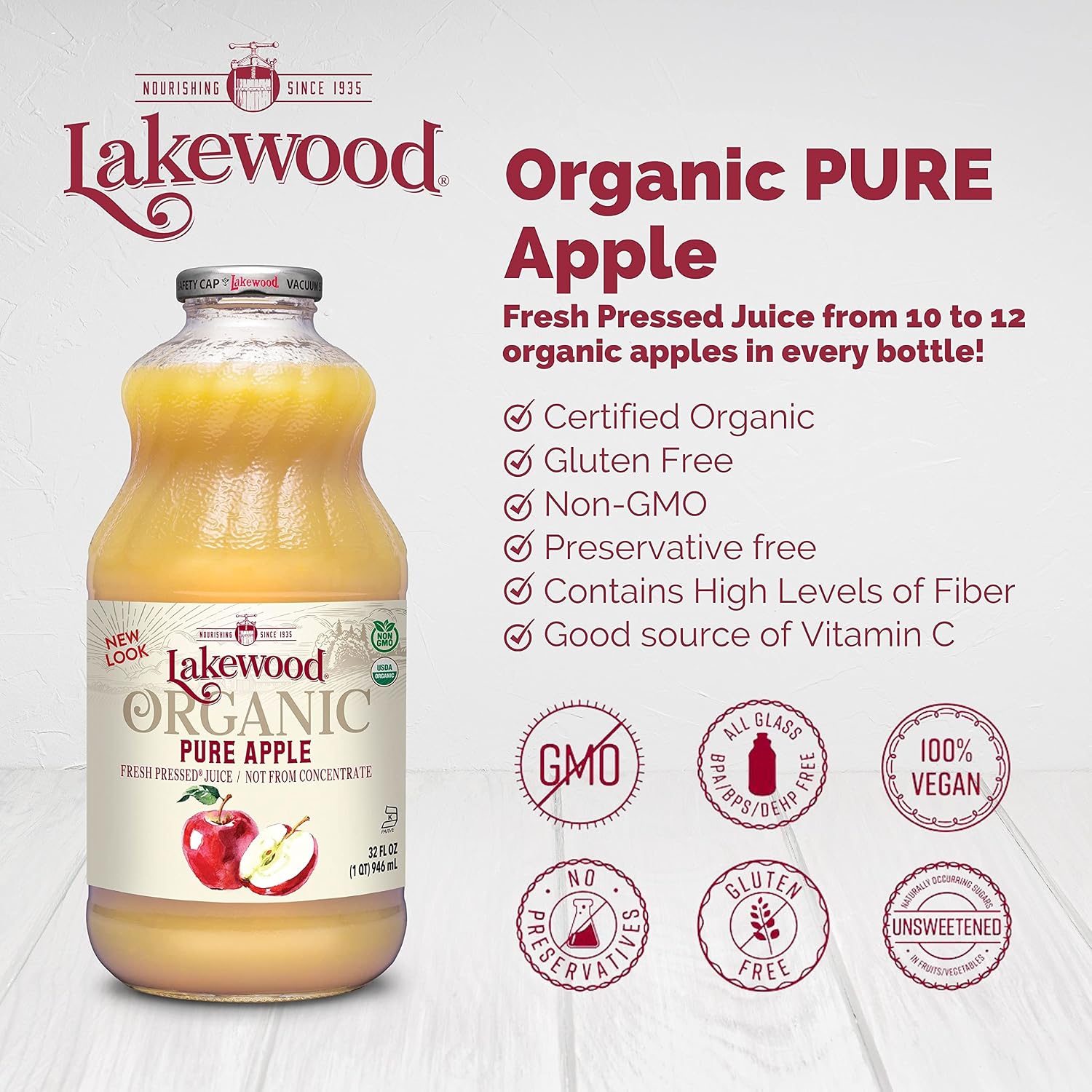 Lakewood Organic Pure Concord Grape Juice, 32 oz
