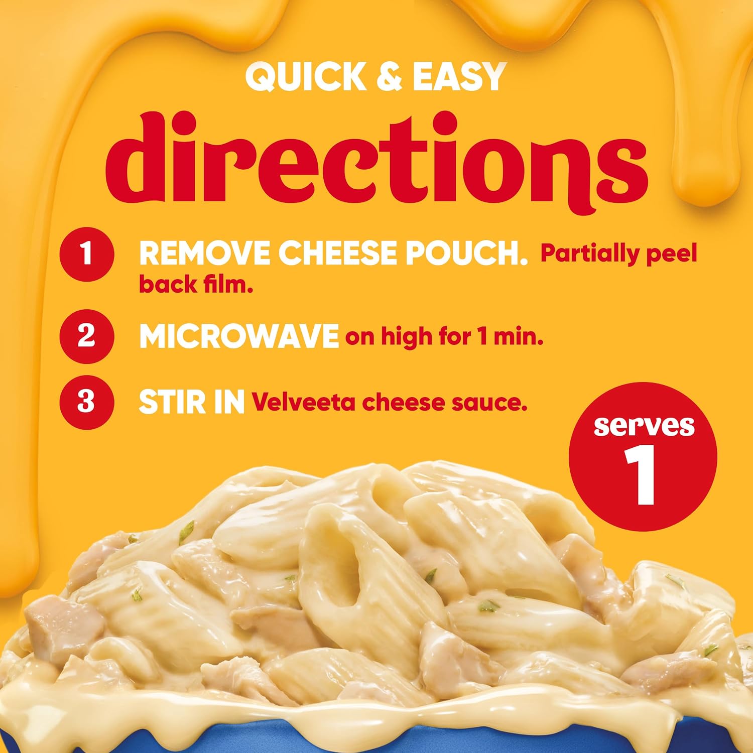 Velveeta Microwave Meal, Cheesy Bowls Ultimate Cheeseburger Mac, 9 oz Tray