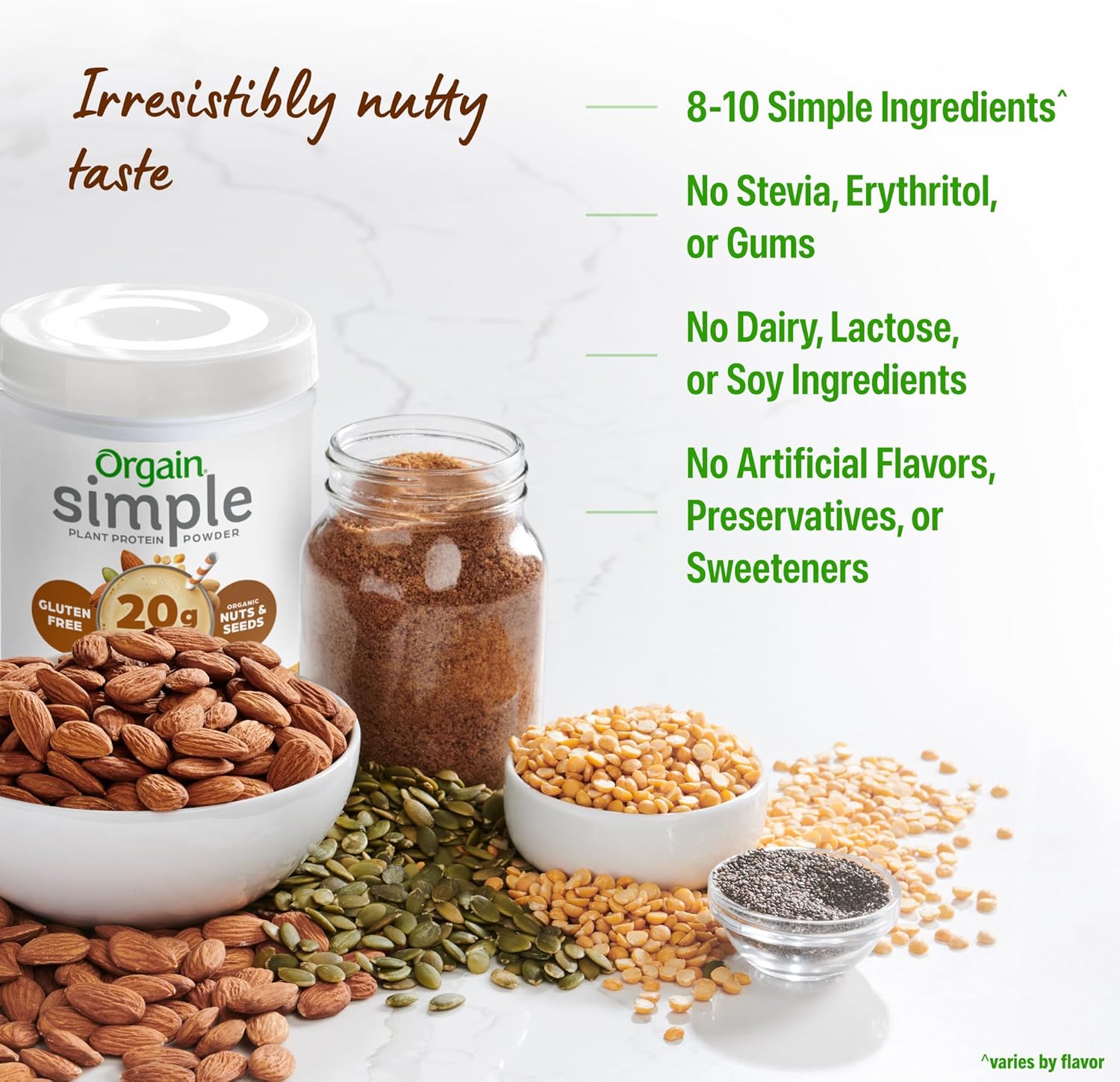 Orgain Organic Simple 20g Vegan Protein Powder, Chocolate, 1.25lb