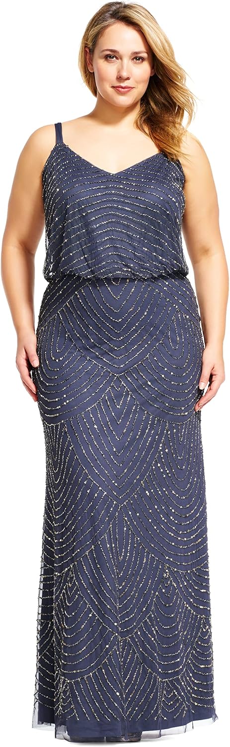 Adrianna Papell Women's Long Blouson Dress