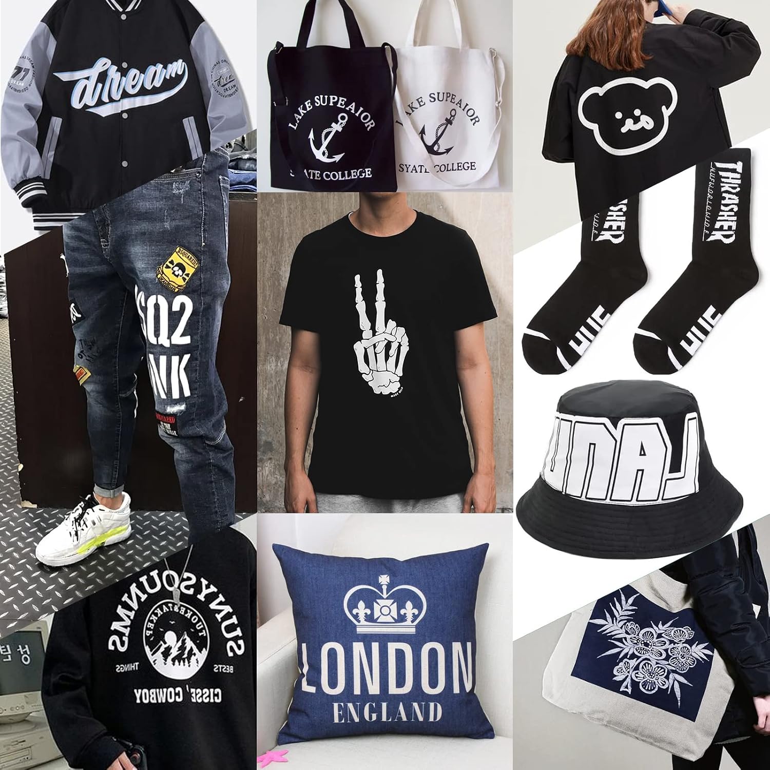 XSEINO HTV Heat Transfer Vinyl for T-Shirts 12"x10" -13Pack Perfect Iron On Vinyl for Cricut