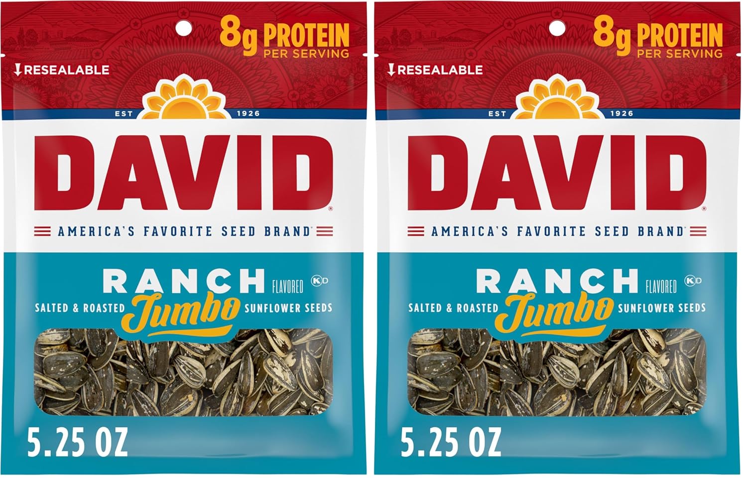 DAVID Jumbo Sunflower Seeds, Ranch Flavor, 5.25 oz.