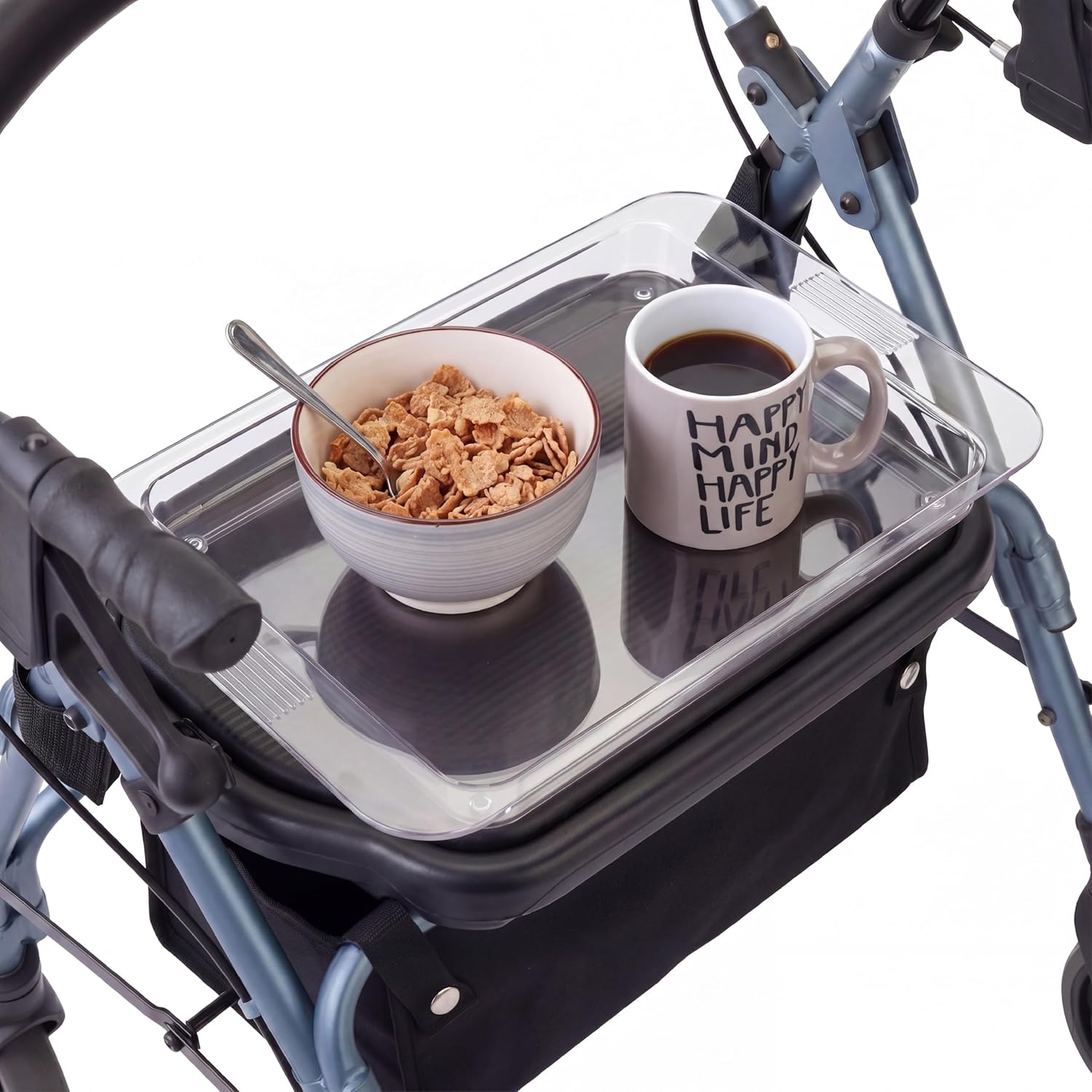 NOVA Rollator & Walker Tray Table with Side Carry Handles - Lightweight Accessory Tray for Mighty Mack, Star DX Rollators and Cruiser, Mack Walkers