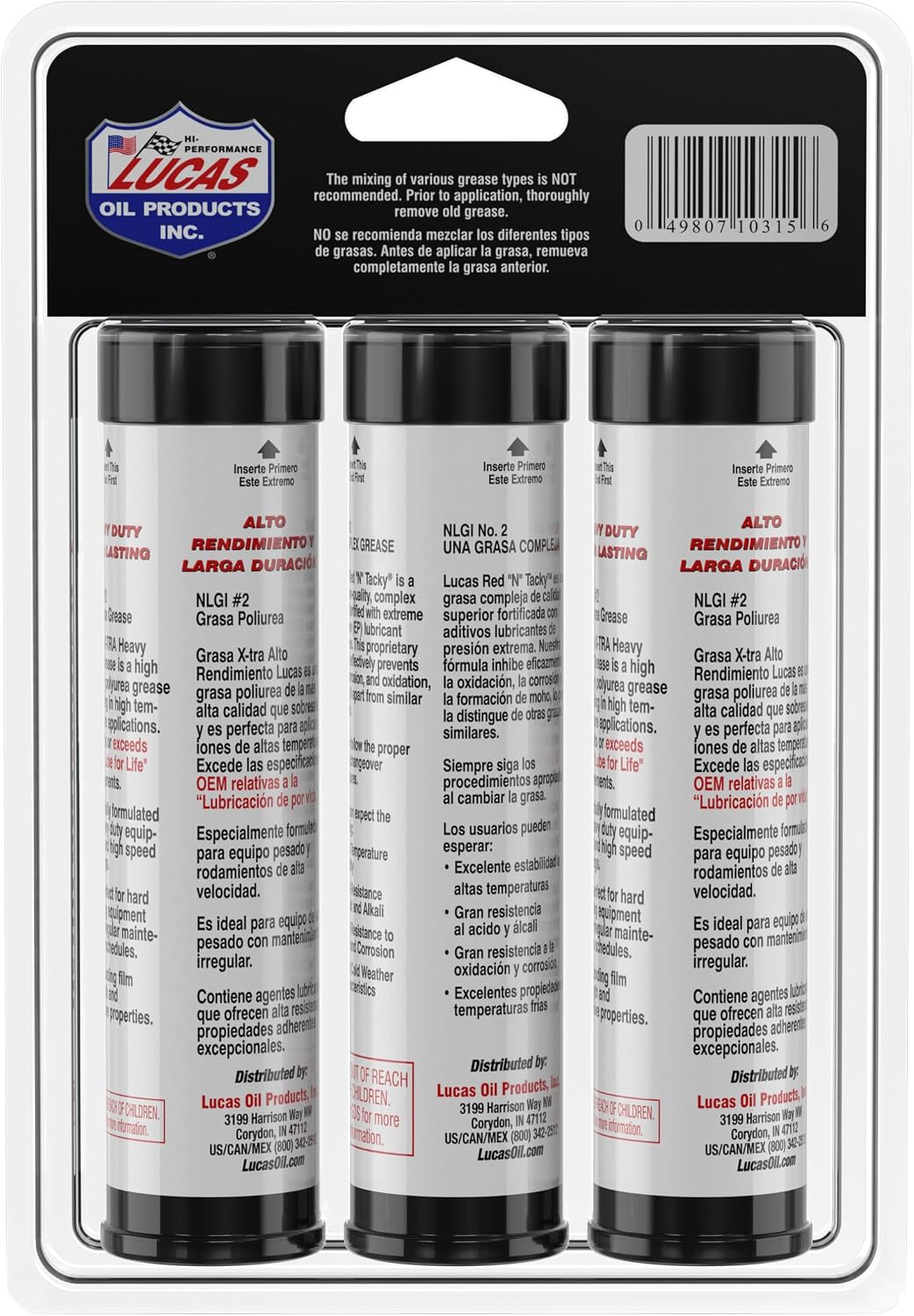 Lucas Oil 10315 Multi-Purpose Grease Combo Pack - 1 Red N Tacky 3 Ounce, 2 X-Tra HD 3 Ounce