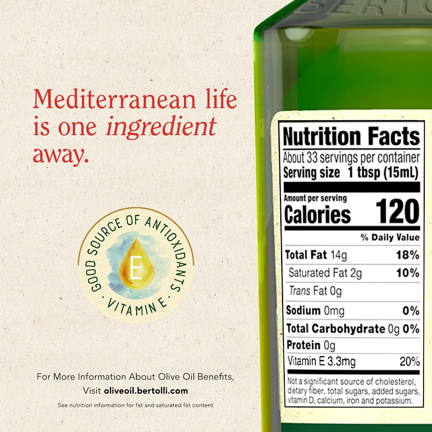 Bertolli Extra Virgin Olive Oil, Rich Taste, First Cold Pressed, 16.9 fl oz