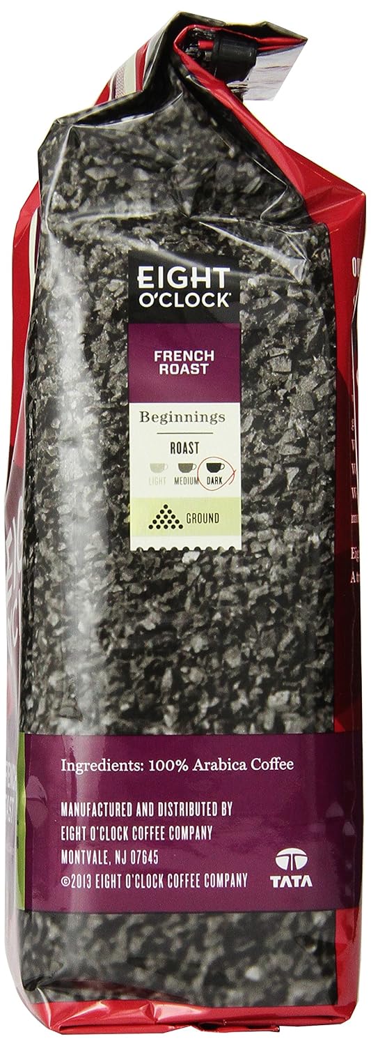 Eight O'Clock Coffee French Roast, 12 Ounce (Pack of 6) Dark Roast Ground Coffee, Robust, Smoky & Complex, 100% Arabica