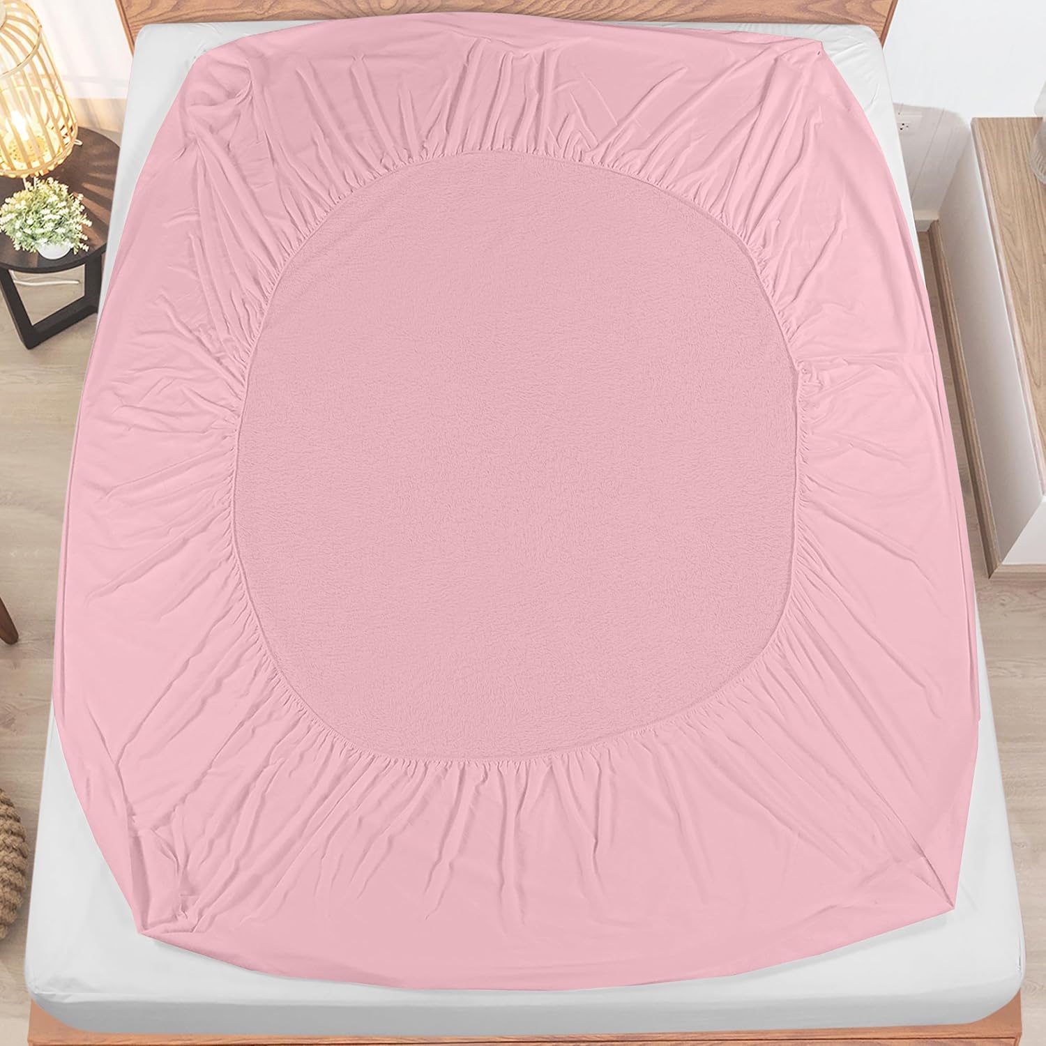 Waterproof Queen Size Mattress Protector fits Upto 17" deep Mattresses | Utopia Bedding 200 GSM Soft & Breathable Mattress Cover, Dirt-Proof, Noiseless, Machine Washable Fitted Sheet Style, White