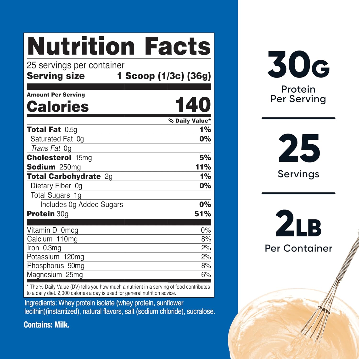 Nutricost Whey Protein Isolate Powder (Vanilla) 2LBS