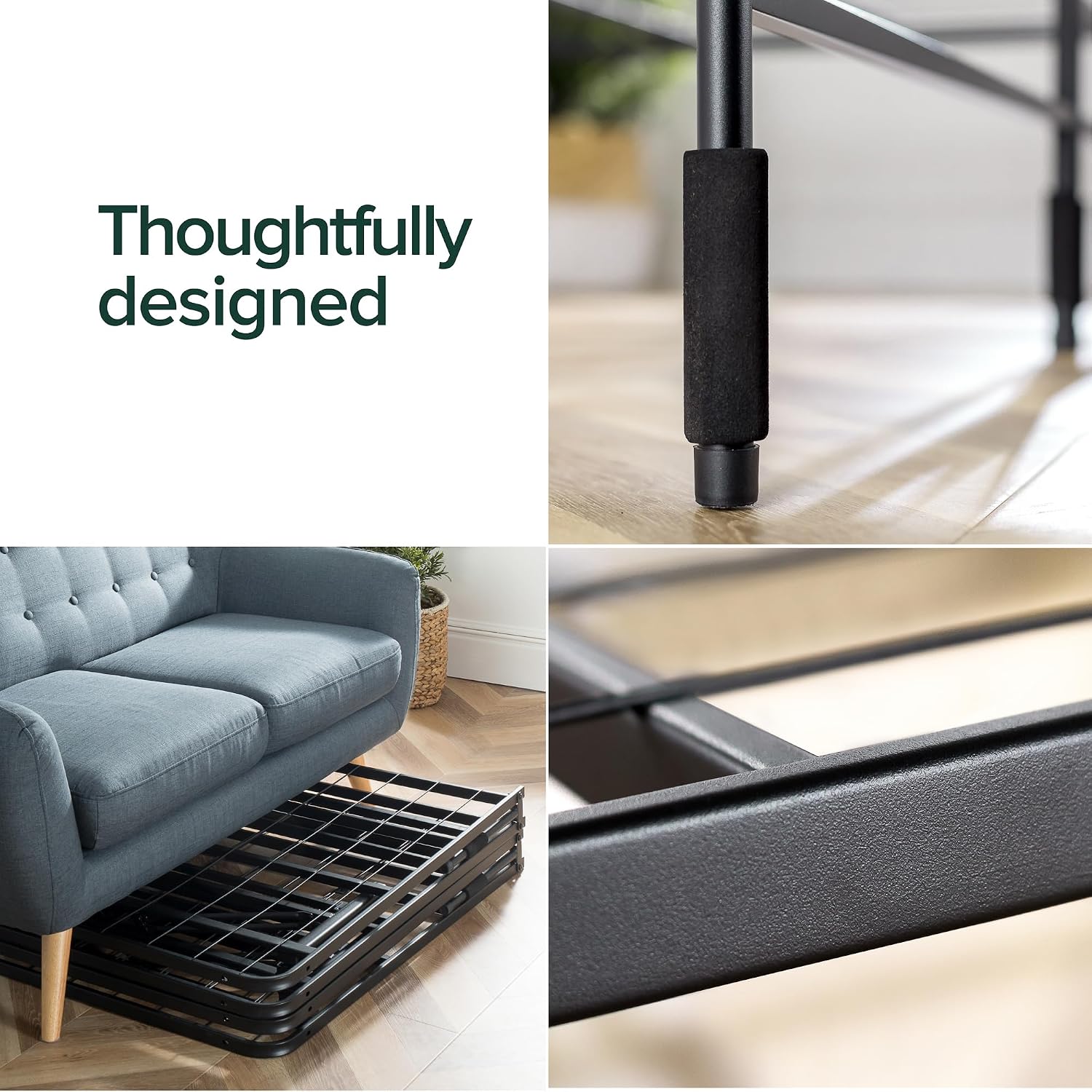 Zinus SmartBase Tool-Free Assembly Mattress Foundation, 14 Inch Metal Platform Bed Frame, No Box Spring Needed, Sturdy Steel Frame, Underbed Storage, Black, Queen