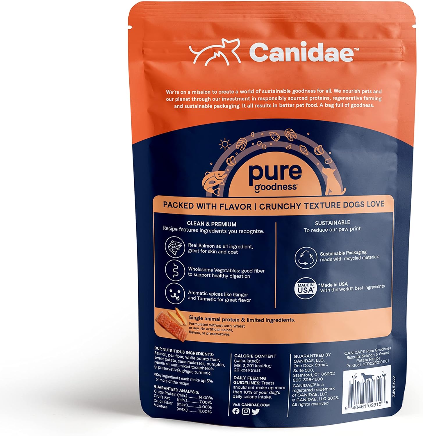Canidae Pure Dog Treat Biscuits - Healthy & Nutrient Rich Dog Treats - Grain-Free Limited Ingredient Formula - Soy-Free - Crunchy Texture - Easy-Snap Design - 11 oz - Duck & Chickpea Recipe
