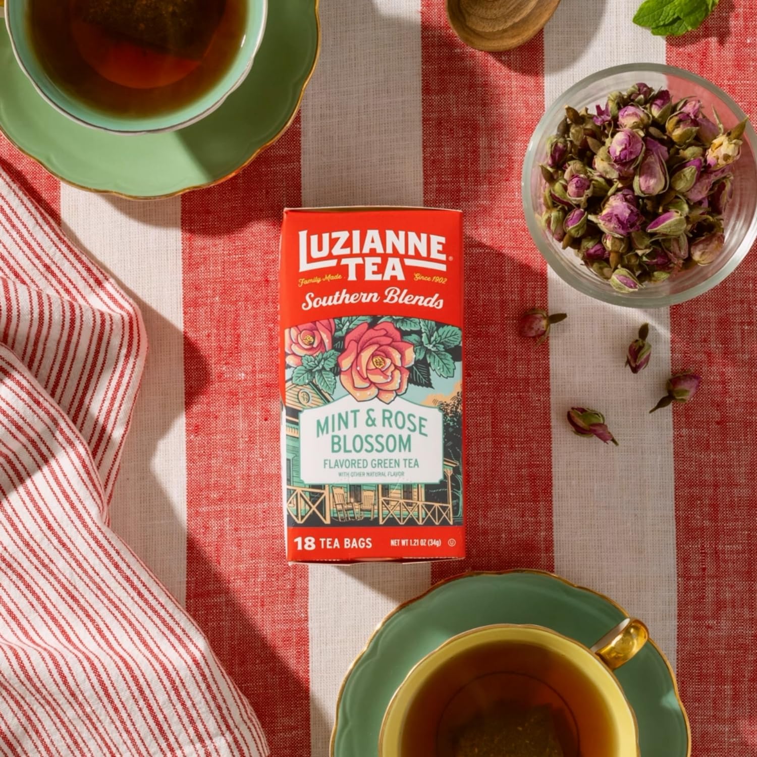 Luzianne Green Tea Bags, Family Size, 24ct Box (Pack of 1)