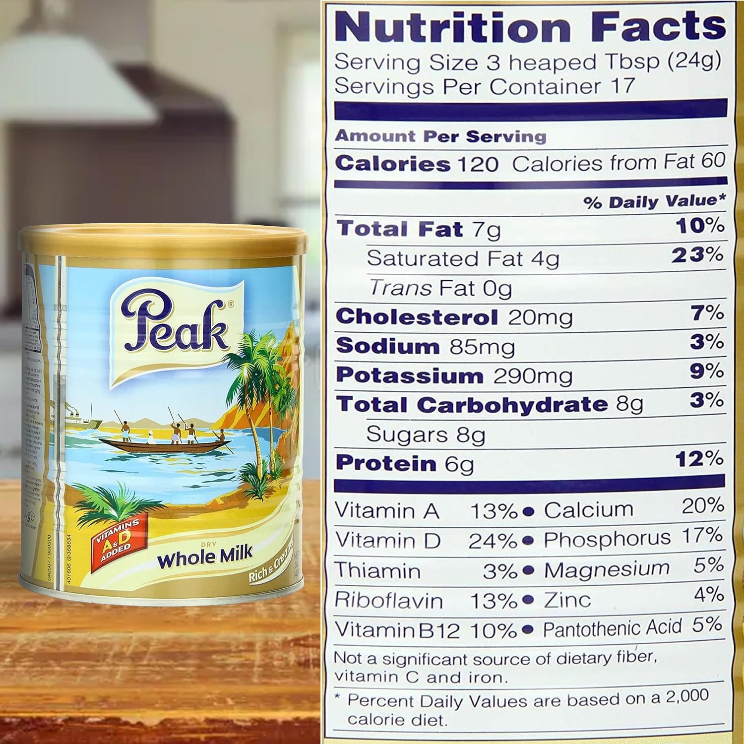 Peak Instant Full-Cream Dry Whole Milk Powder, 400-Grams