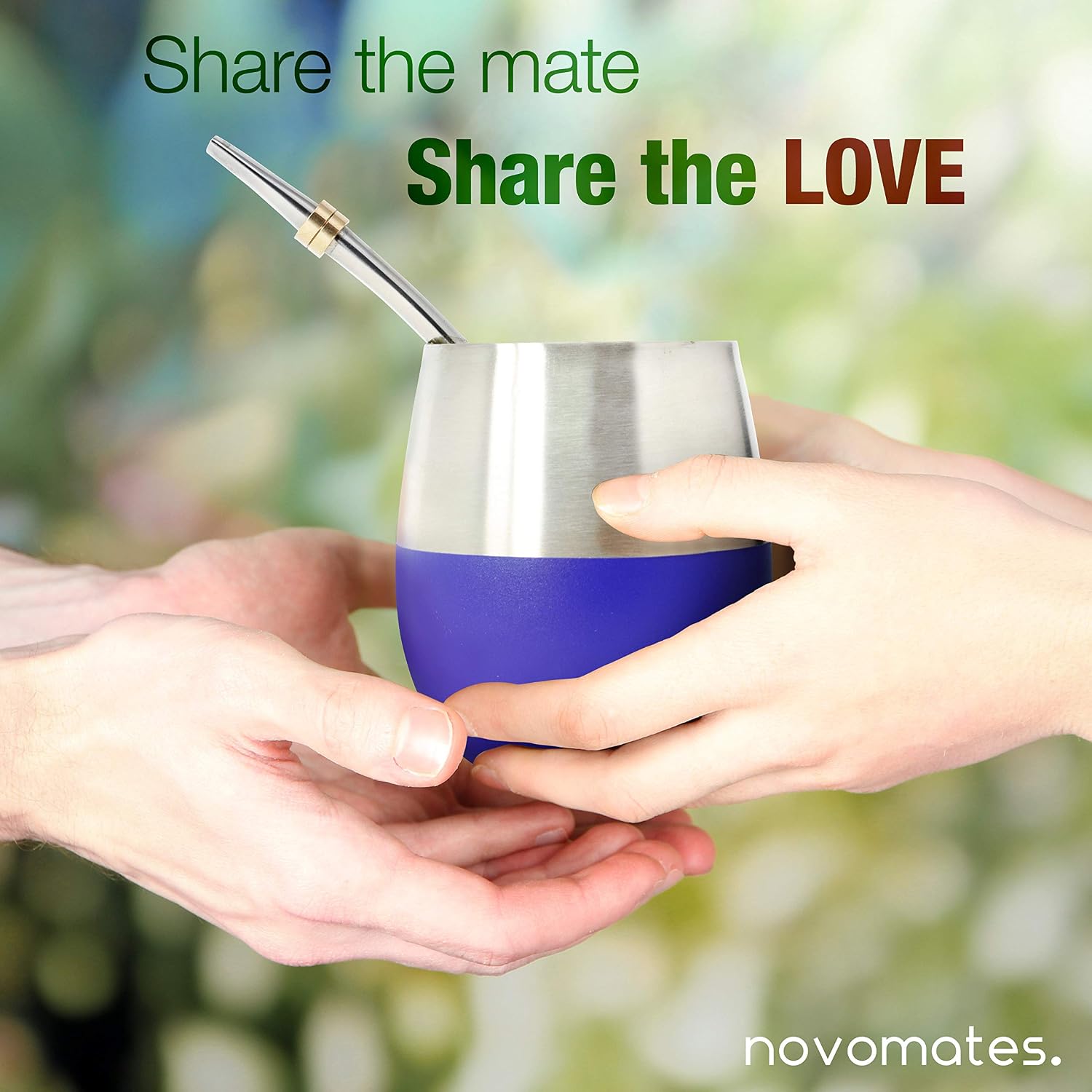 Novomates [NEW] Mate Cup and Bombilla Set - Mate Gourd - Includes Double Wall Stainless Steel Yerba Mate Tea Cup with Stanley Steel Mate Straw –