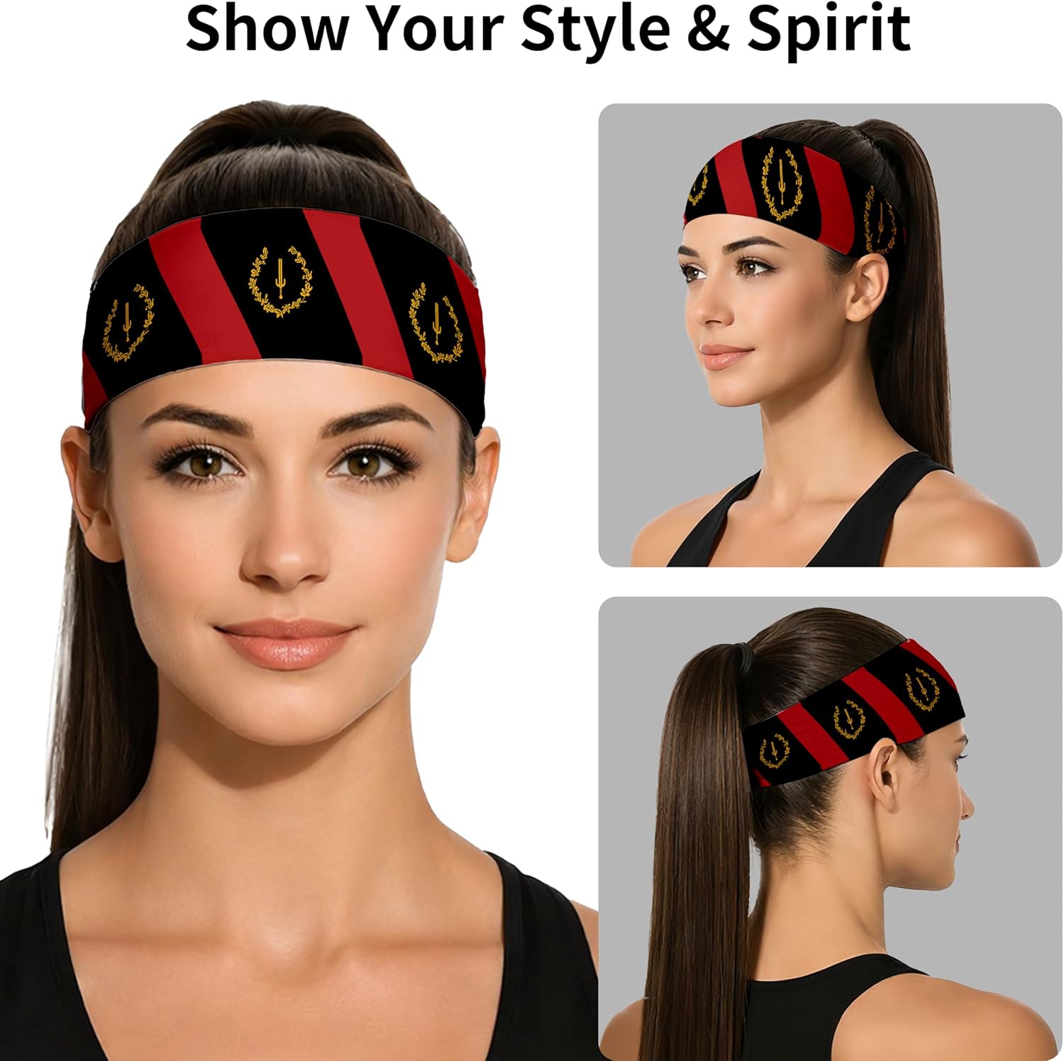 Sports Headband for Women Men,Flag Pattern Workout Head Band,Sweat Bands,Women Running Cycling Yoga Fitness,WorkoutSports Gift