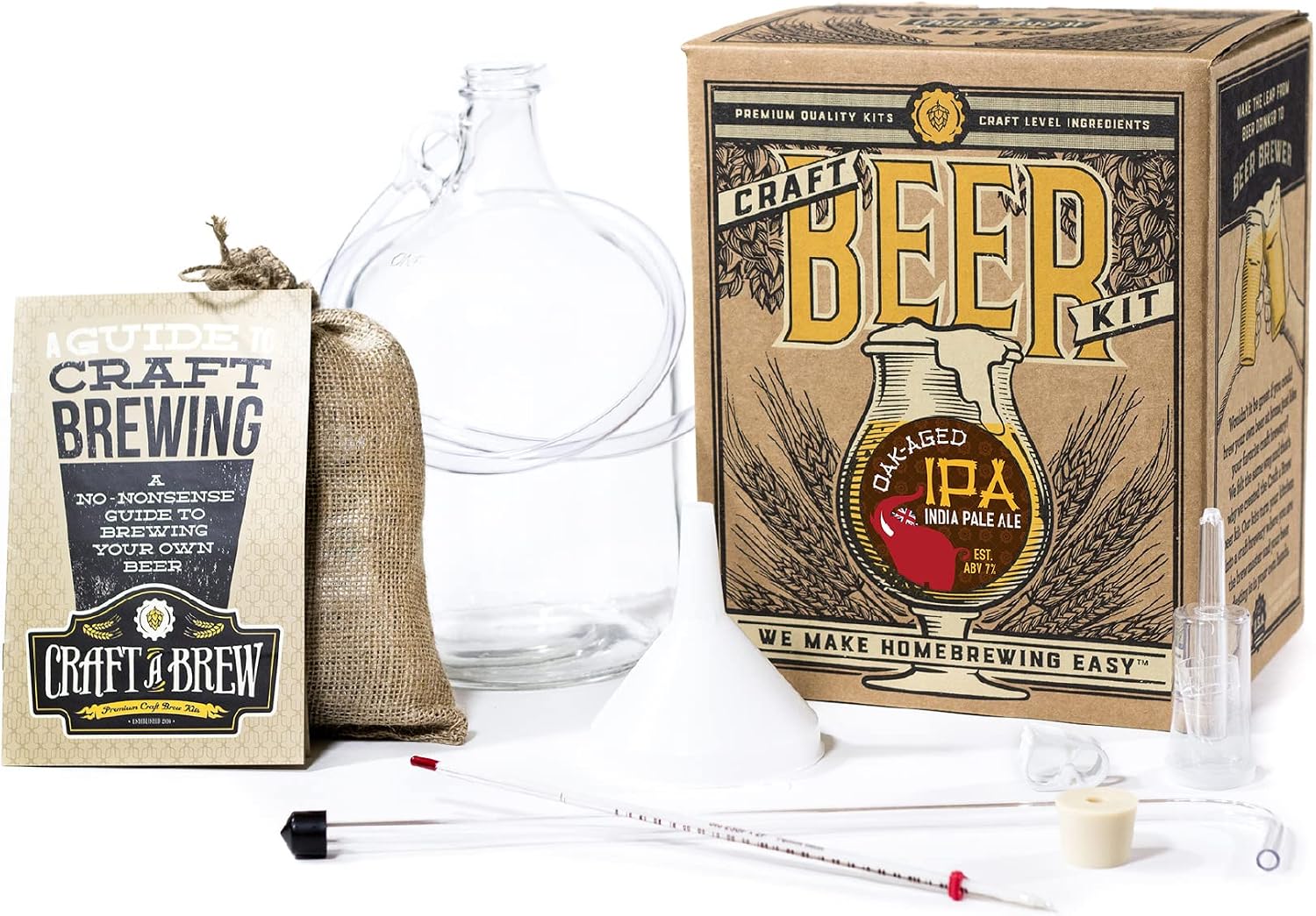 Craft A Brew - Hefeweizen - Beer Making Kit - Make Your Own Craft Beer - Complete Equipment and Supplies - Starter Home Brewing Kit - 1 Gallon