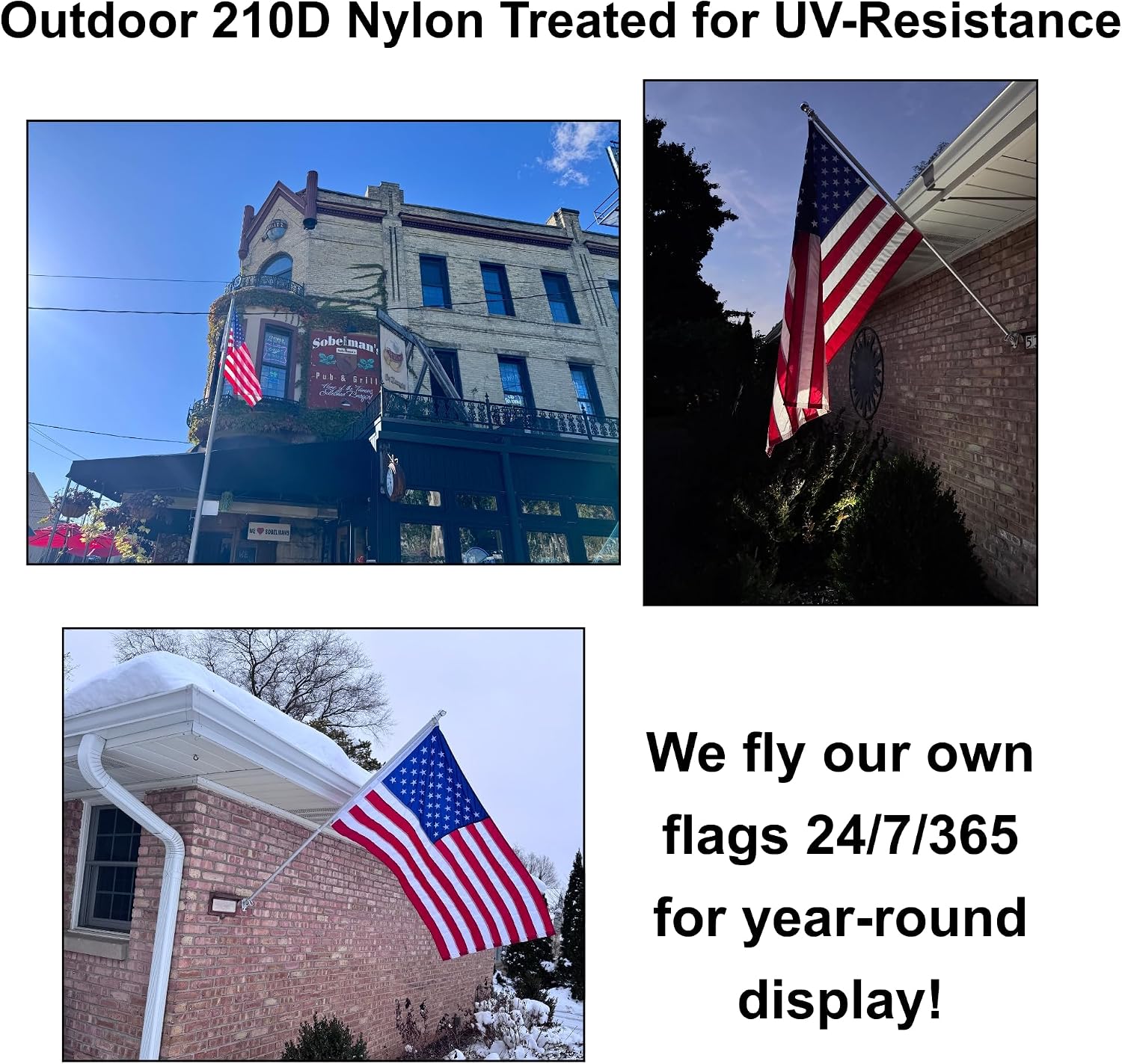 4x6 ft Heavy-Duty American Flag – 100% Made in USA, FMAA Certified – UV-Resistant 210D Outdoor Nylon with Embroidered Stars, Sewn Stripes, Brass Grommets, Reinforced Fly End for 20–25 ft Poles