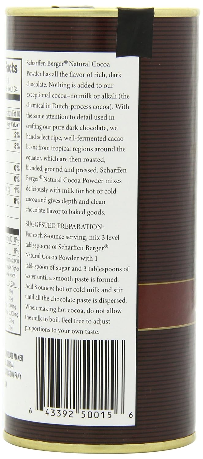 Scharffen Berger Natural Unsweetened Cocoa Powder, 6-Ounce Canisters (Pack of 2)