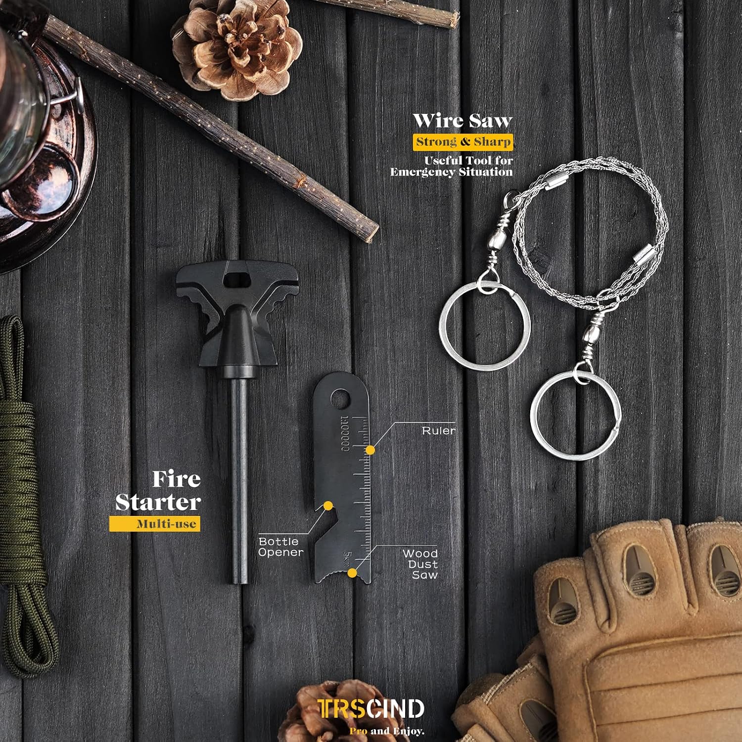 Survival Kit 14 in 1, Gifts for Men Dad Husband, Emergency Survival Gear and Equipment, Anniversary Birthday Gifts for Him Boyfriend, Hunting Fishing Camping Accessories