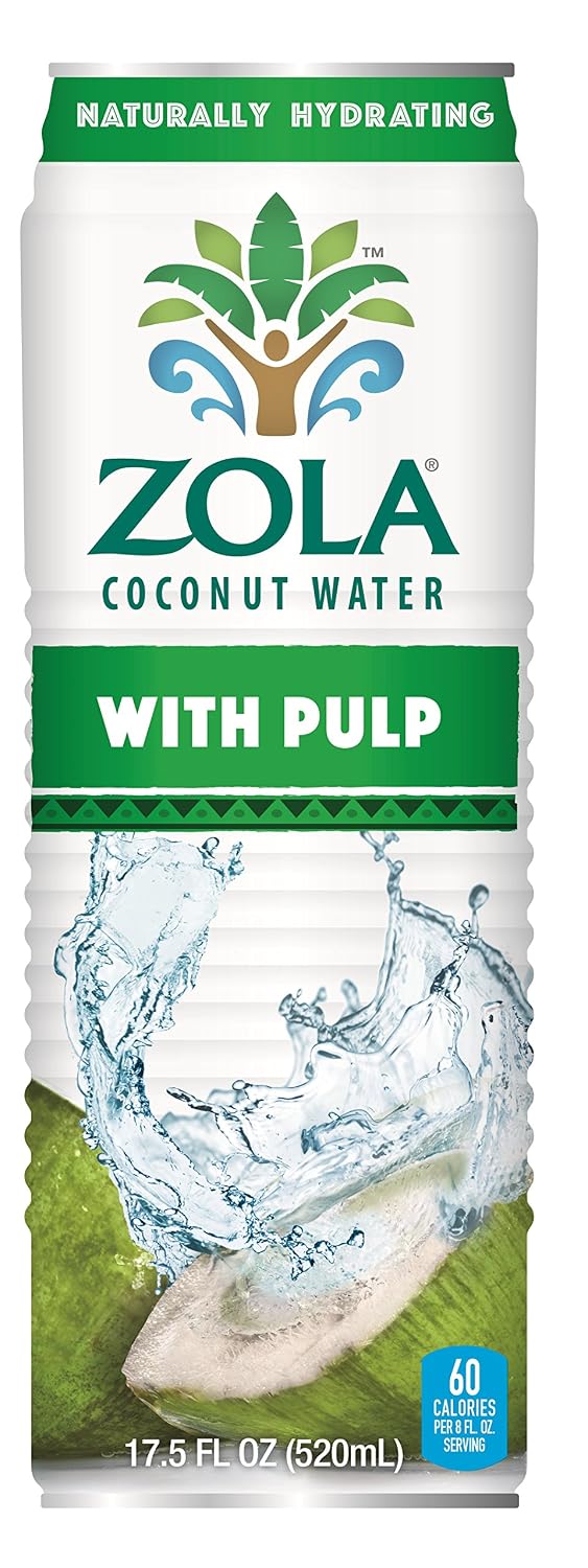 Zola 100% Pure Coconut Water, 17.5 Fl Oz (Pack of 12)