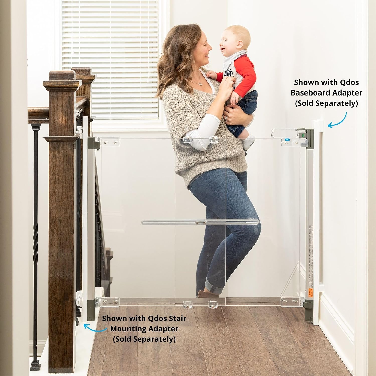 Qdos Safety Crystal Designer Baby Safety Gate - Meets Tougher European Standards - Modern Design and Unparalleled Safety - Beauty & Safety Together