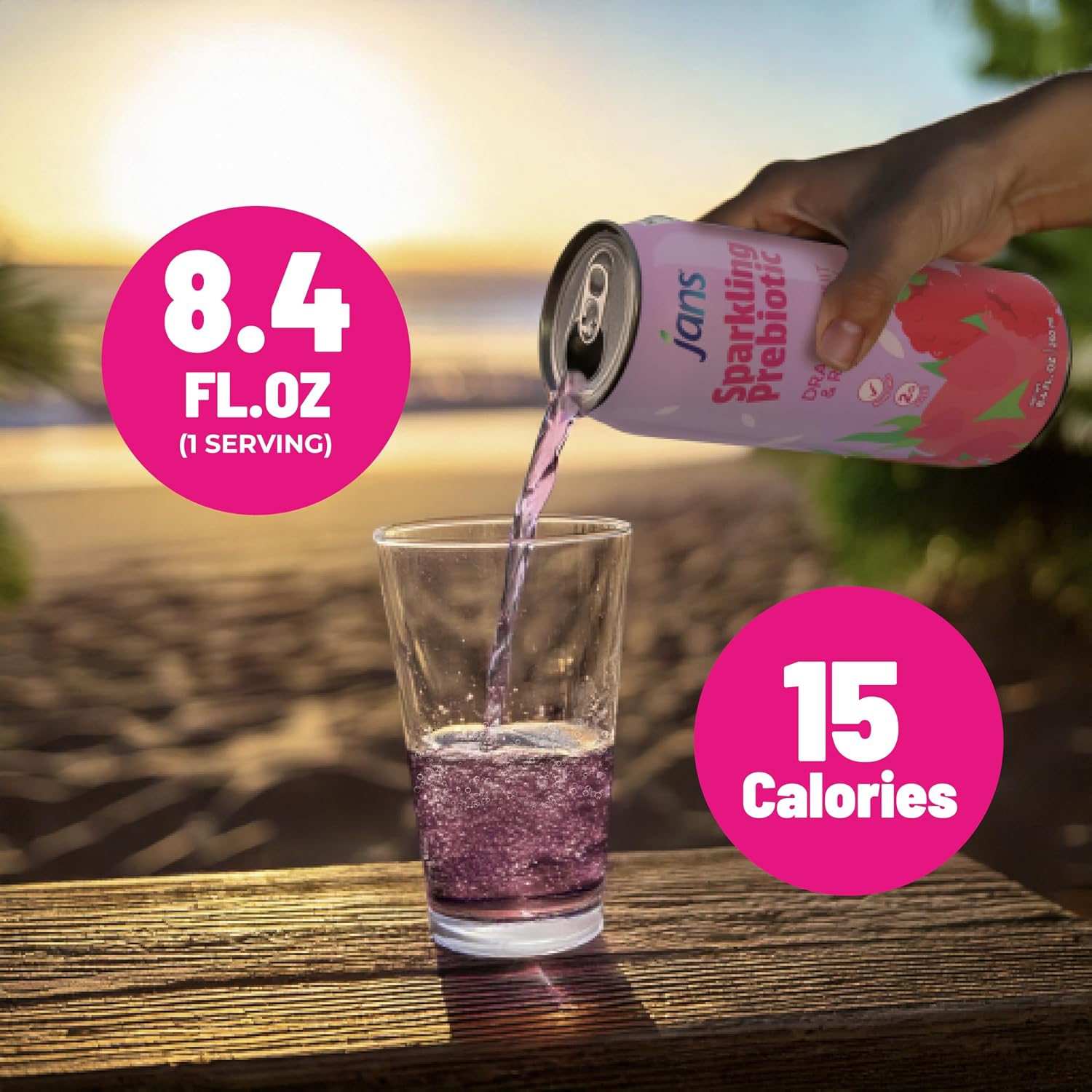 Jans 100% Coconut Water With Pulp, Unsweetened, 16.57 Fl Oz, Pack of 12