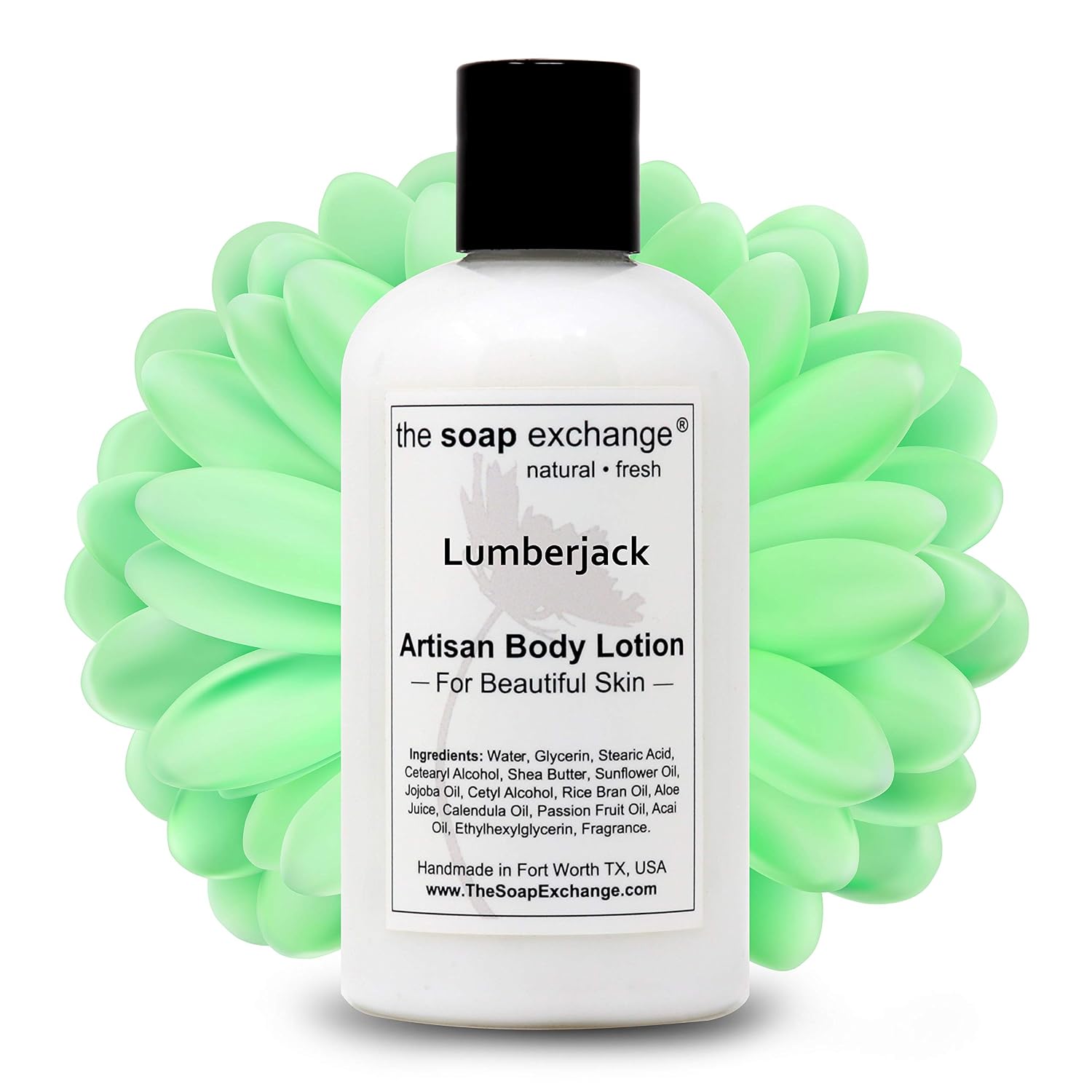 The Soap Exchange Body Lotion - Strawberries & Champagne Scent - Hand Crafted 8 fl oz / 240 ml Natural Artisan Skin Care for Hand, Face, & Body, Moisturize, Hydrate, & Protect. Made in the USA.