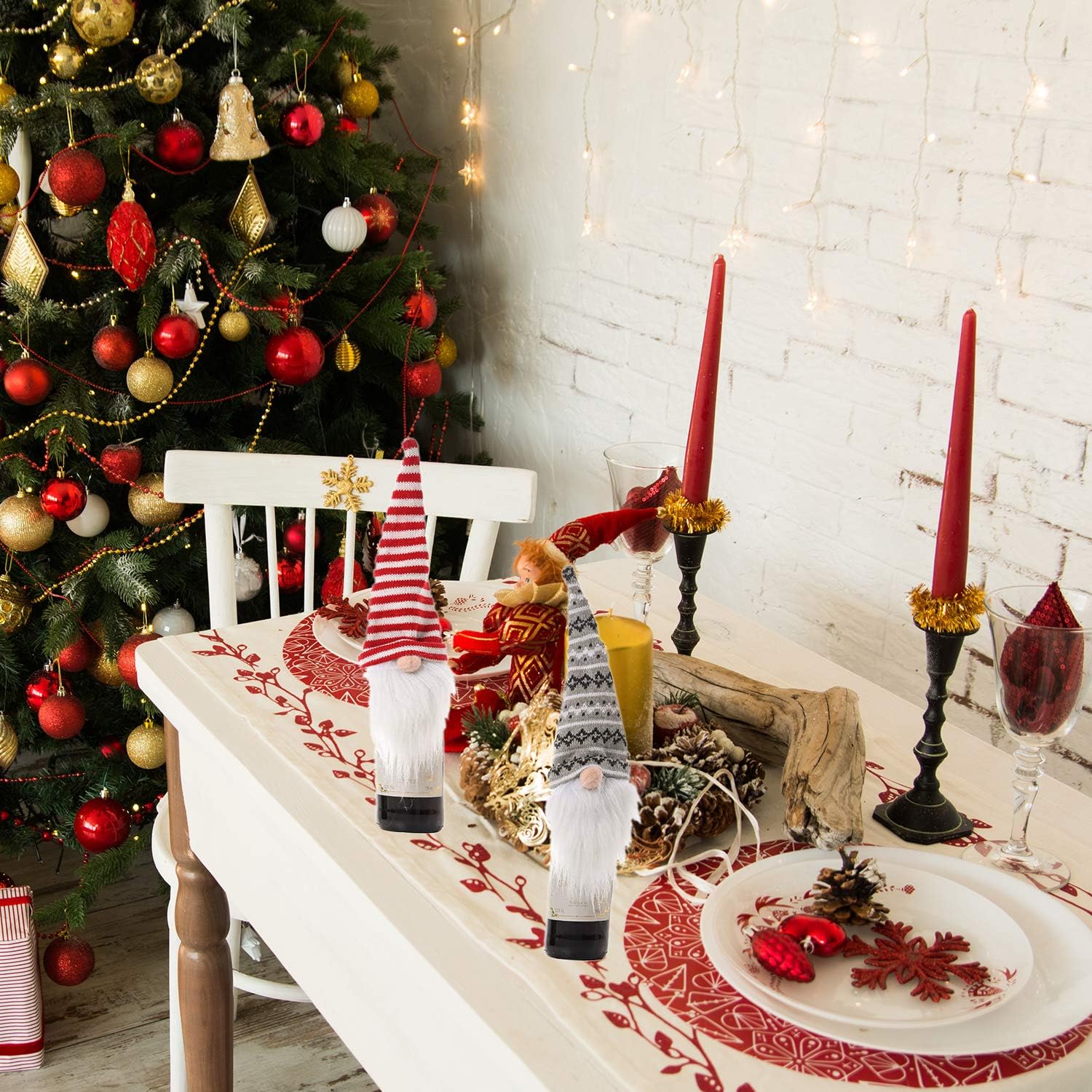 Christmas Gnome Wine Bottle Covers