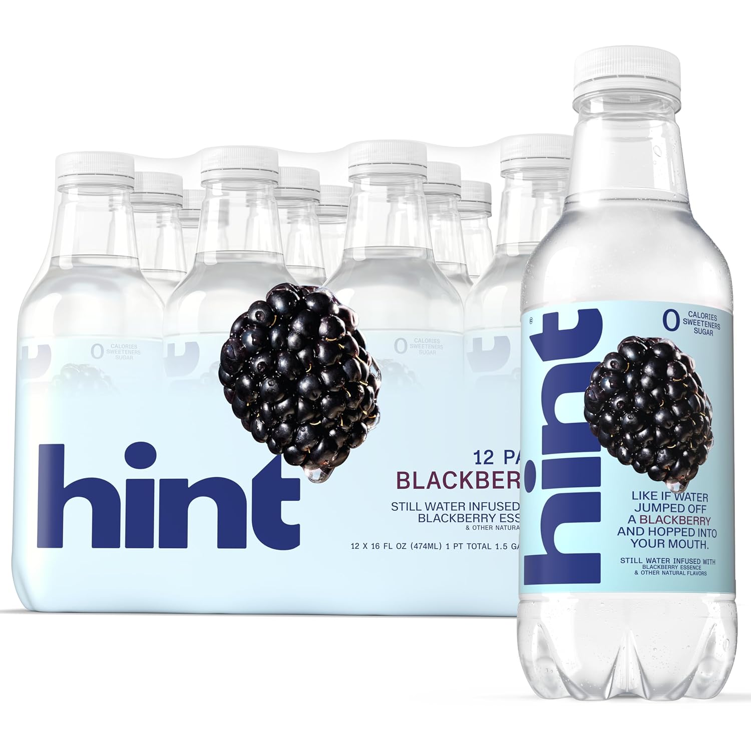 Hint Flavored Water Zero Sugar 0 Calories - Pineapple 16 FL Oz (12 pack) | Crisp, refreshing water, fruit flavors. 0 calories, 0 sugar, 0 sweeteners. Hydration for wellness. Gluten-free, Kosher, Vegan