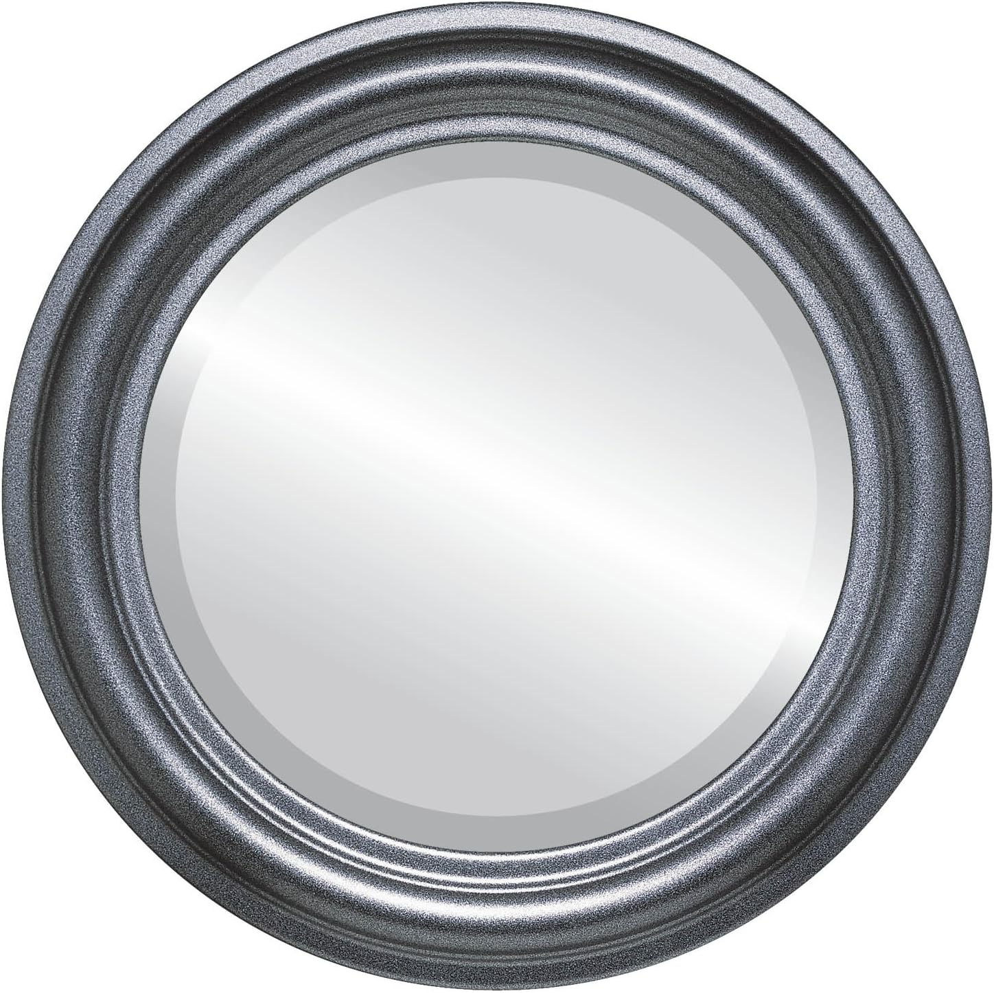 OVALCREST Round Beveled Wall Mirror for Home Decor - Philadelphia Style - Rubbed Bronze - 22x22 Outside Dimensions