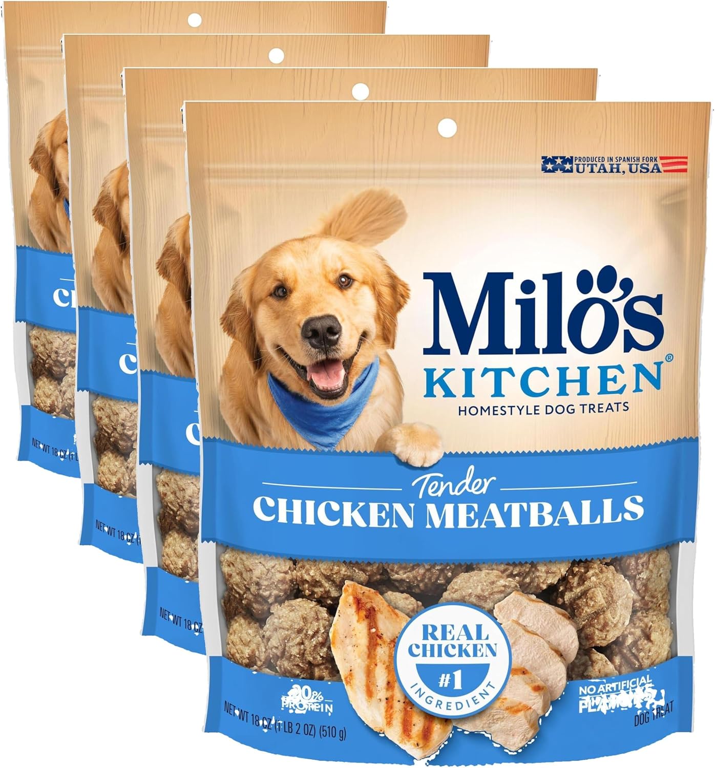 Milo’s Kitchen Chicken & Apple Sausage Slices Dog Treats, 18 Oz. Bag