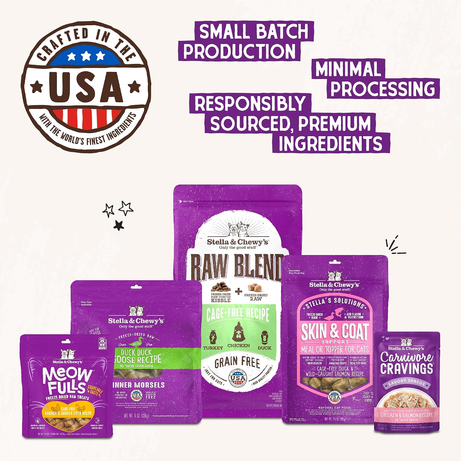 Stella & Chewy's Freeze-Dried Raw Cat Dinner Morsels - Premium Chicken Recipe with 98% Cage-Free Meat & Organs - Natural Grain-Free Cat & Kitten Food - Made in USA - 18 oz