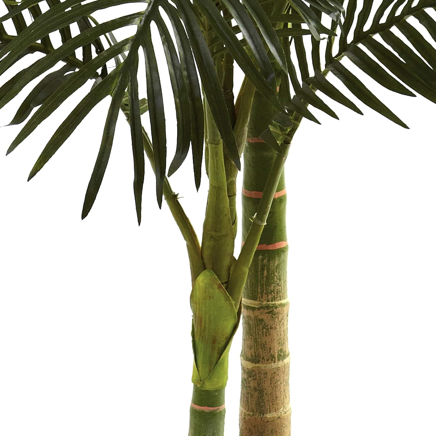 Nearly Natural 4 ft Artificial Golden Cane Palm Tree with Nursery Pot | Double-Stalk, Lush Realistic Foliage, Indoor Faux Palm Plant, Living Room Decor, Perfect Tropical Decoration