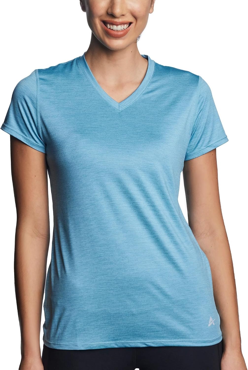 Arctic Cool Women's V-Neck Instant Cooling Moisture Wicking Performance UPF 50+ Short Sleeve Workout Shirt