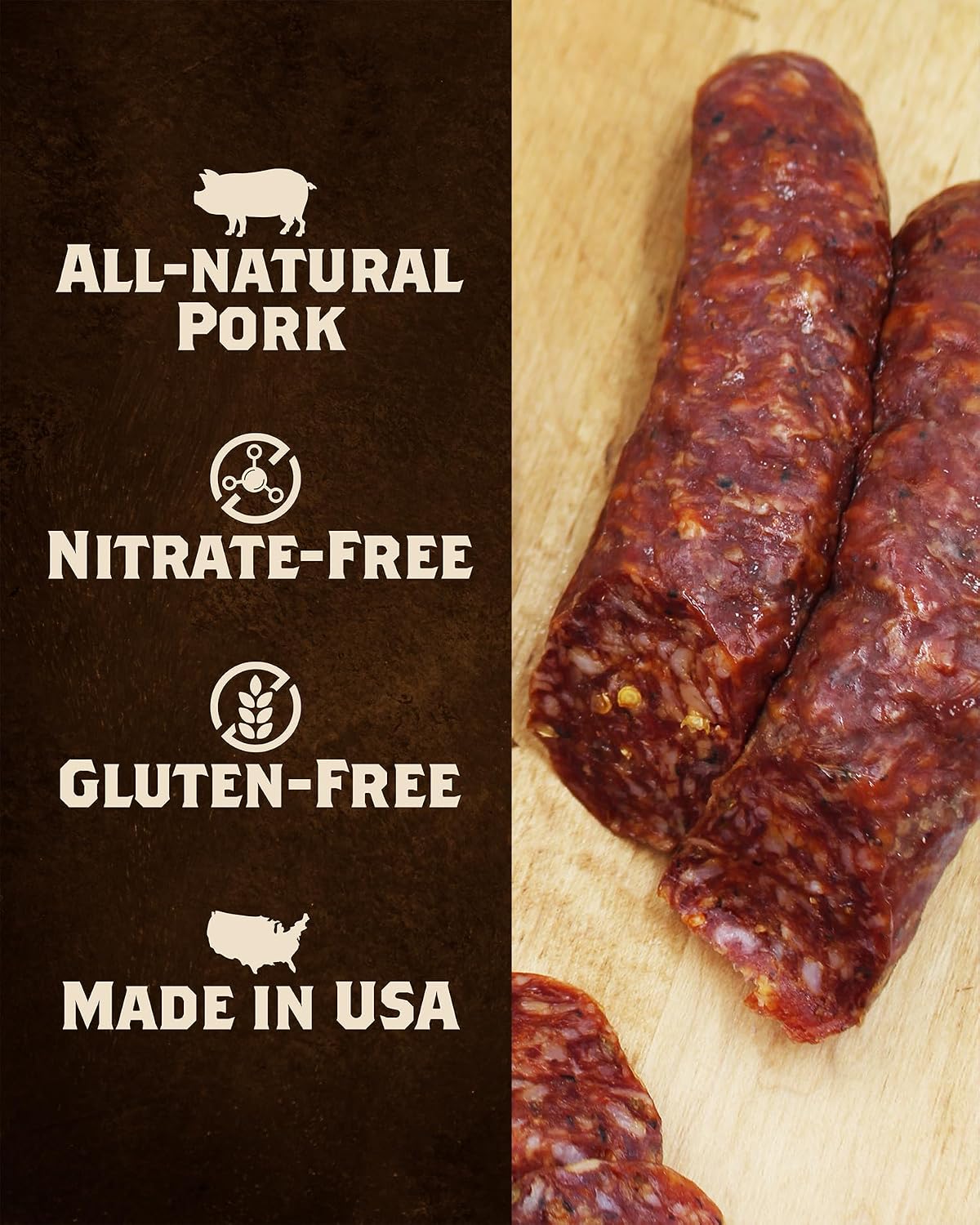 Fortuna's Naturally Cured Pepperoni Sticks 2 x 10oz - Delicious, Nitrate-Free Italian Pepperoni for Snacks, Pizzas, and Salads - Authentic Taste