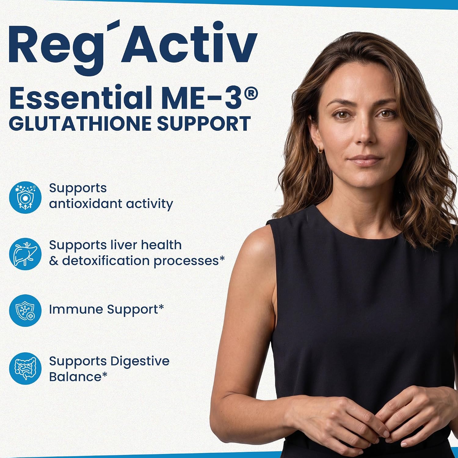 Reg'Activ Essential ME-3 Glutathione Supplement, Probiotic, 30 Vegan Caps