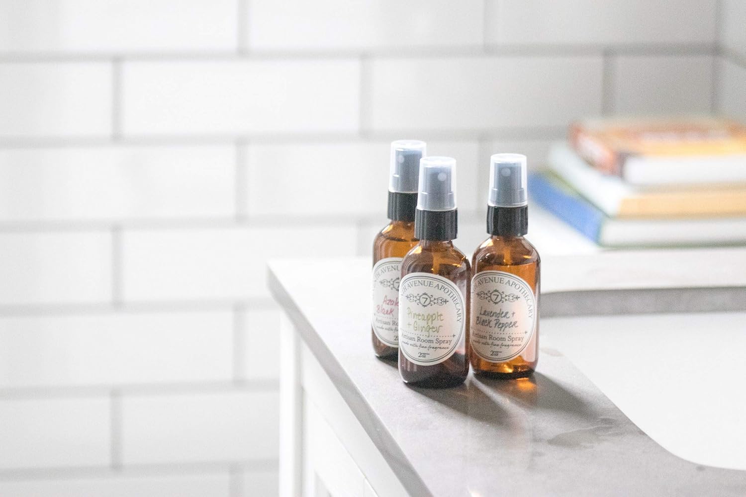 Fragrant Room Spray - Frasier Fir + Thyme - Amber Glass Bottle with Fine Mist Sprayer - Hand Poured in the USA by Seventh Avenue Apothecary