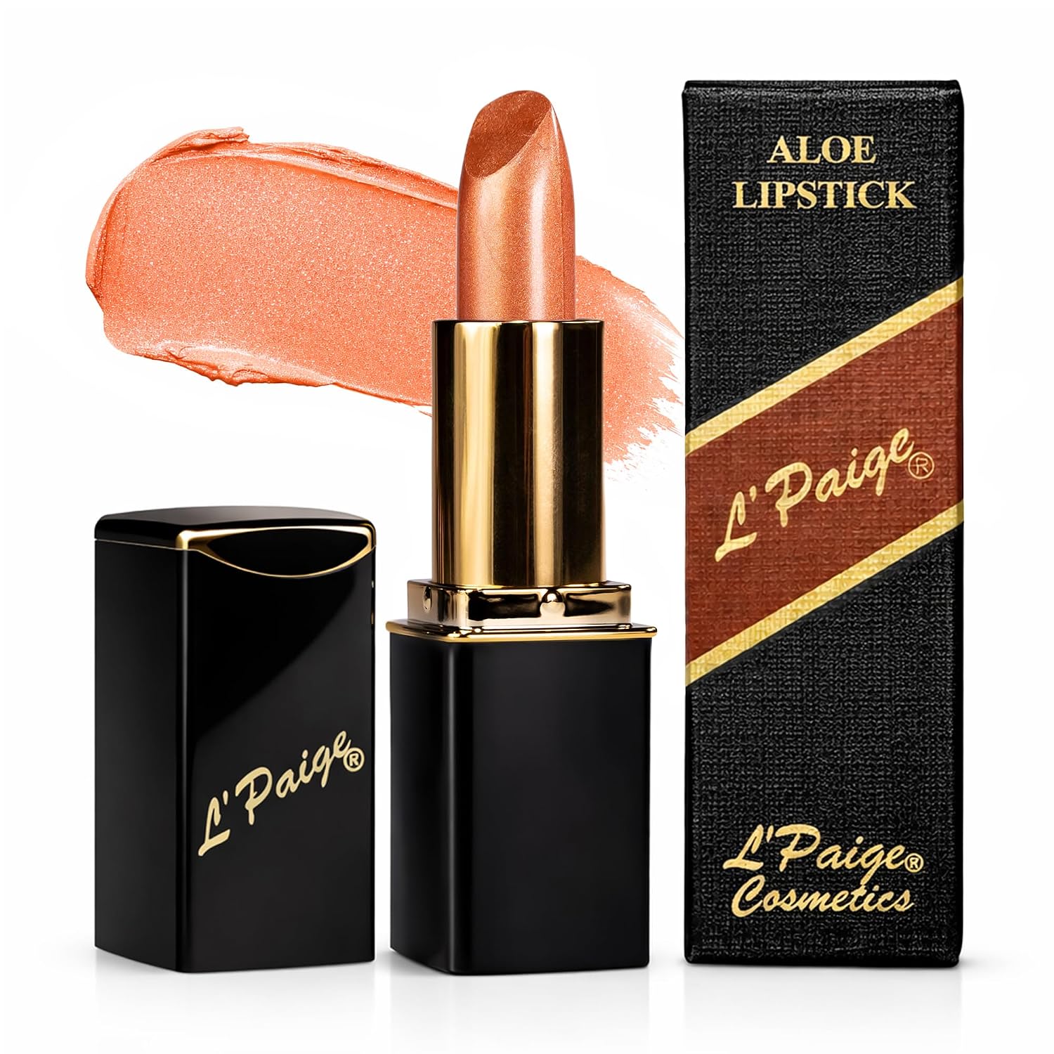 L’Paige Rosy Pearl Lipstick | Sheer Neutral Rose Lip Color | Aloe Vera Moisturizing Formula | Long-Lasting Hydrating Finish | Soft Silvery Pink Shade L56
