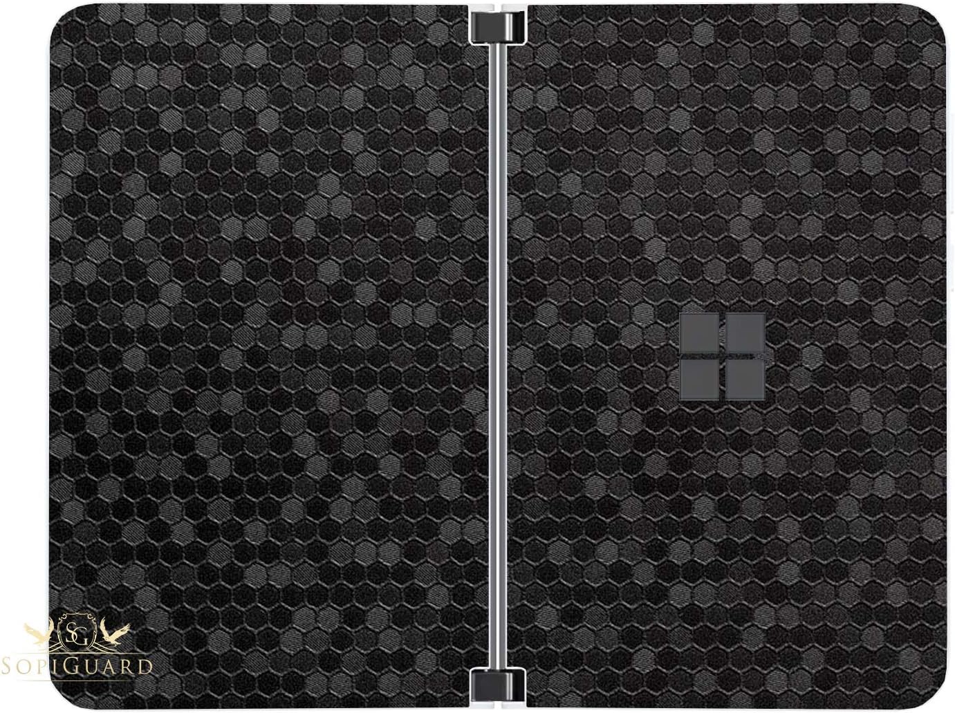 SopiGuard Sticker for Surface Duo Phone Edge-to-Edge Precision Vinyl Skin Wrap (Leather Textured)