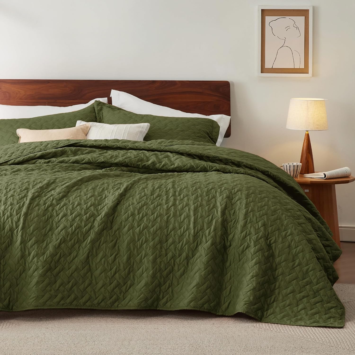 Bedsure Quilts Queen Size - Grey Bedspreads Queen Size with Basket Weave Pattern, Soft Quilt Bedding Set, Lightweight Comforter Set Coverlet for All Seasons with 2 Pillow Shams (90" x 96")