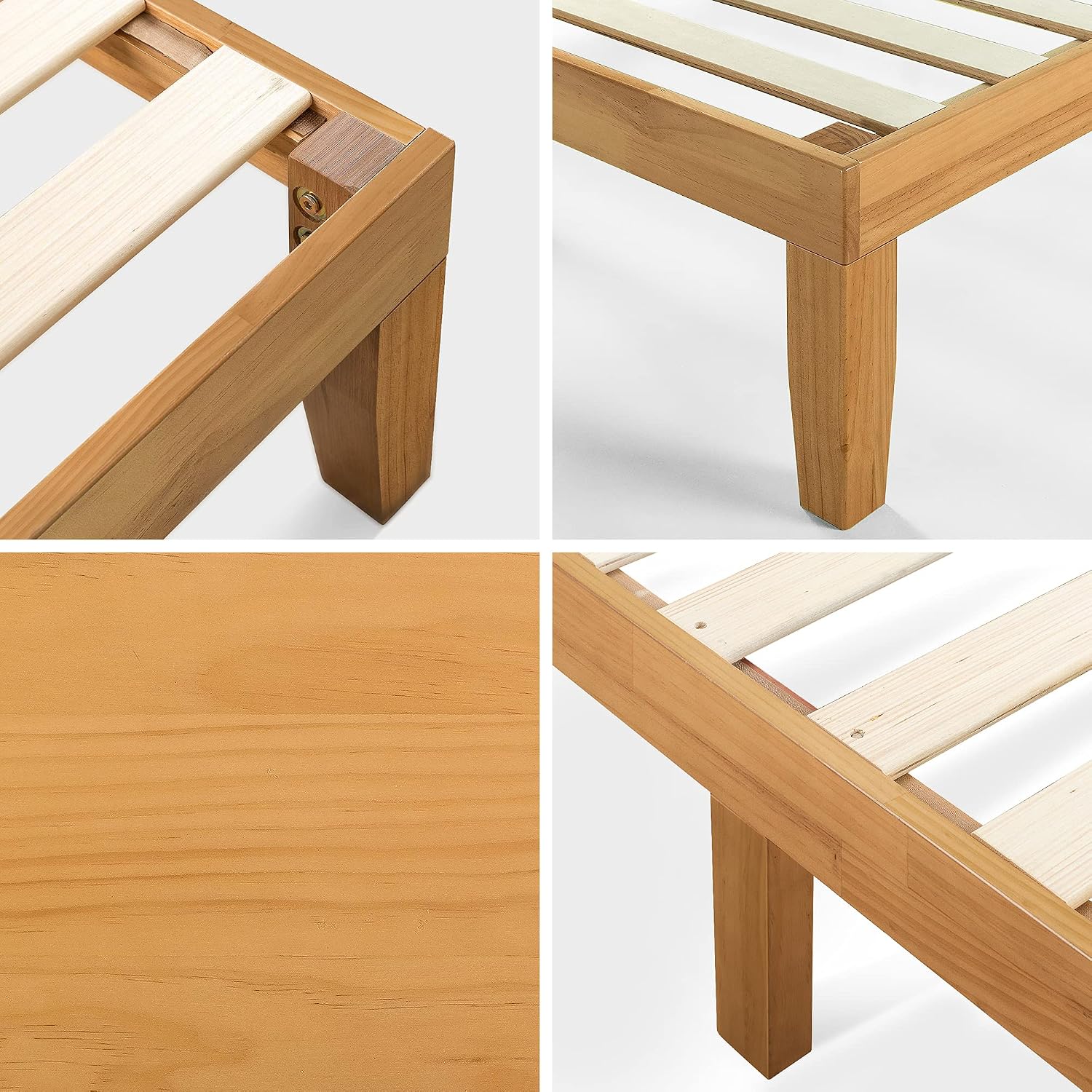 ZINUS Vivek Deluxe Wood Platform Bed Frame with Headboard, Wood Slat Support, No Box Spring Needed, Easy Assembly, Queen | Slatted Headboard, Wood Slat Support, No Box Spring Needed, Contemporary Design, Easy Assembly