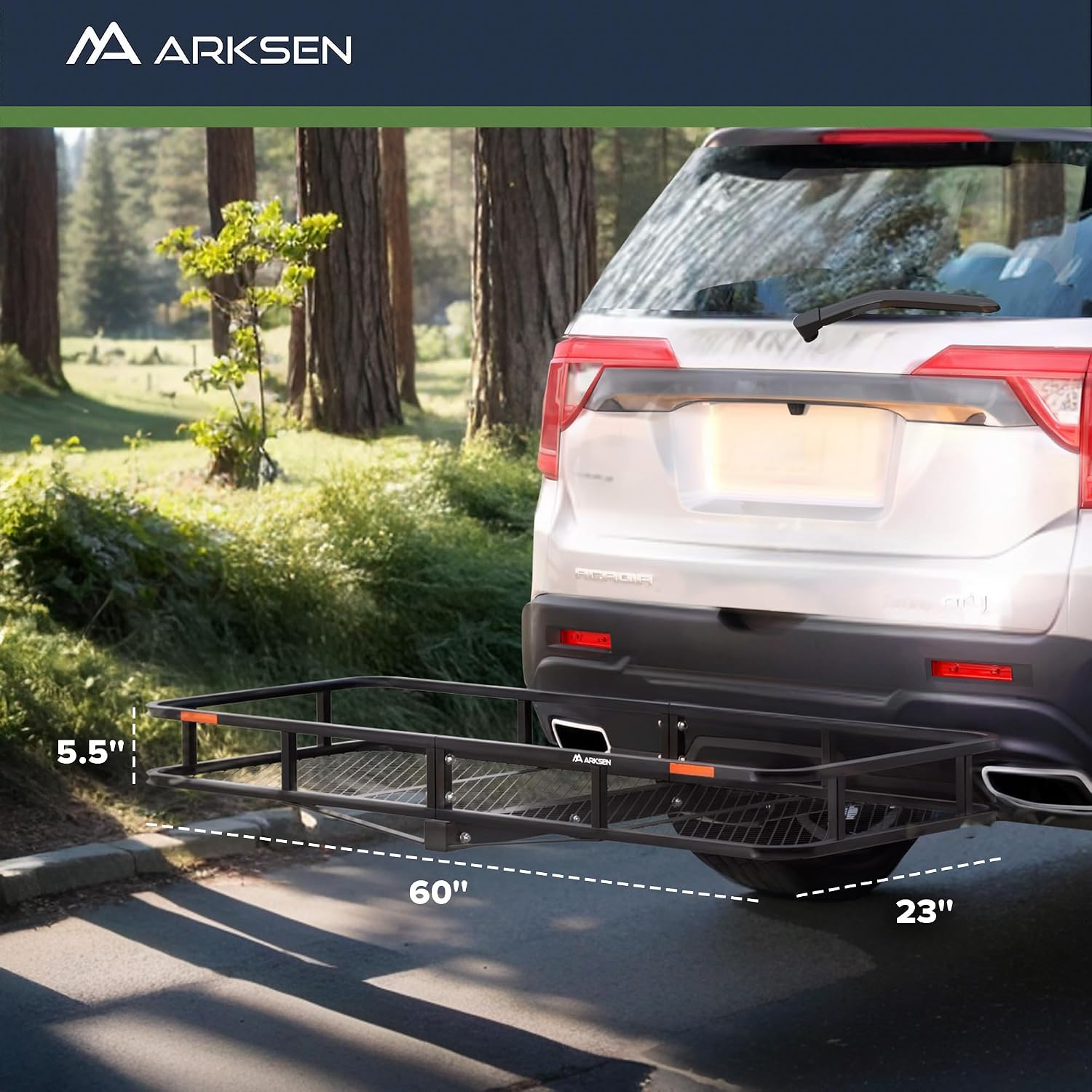 ARKSEN 60" x 23" x 5.5" Hitch Cargo Carrier, 500 Lbs Capacity Luggage Rack