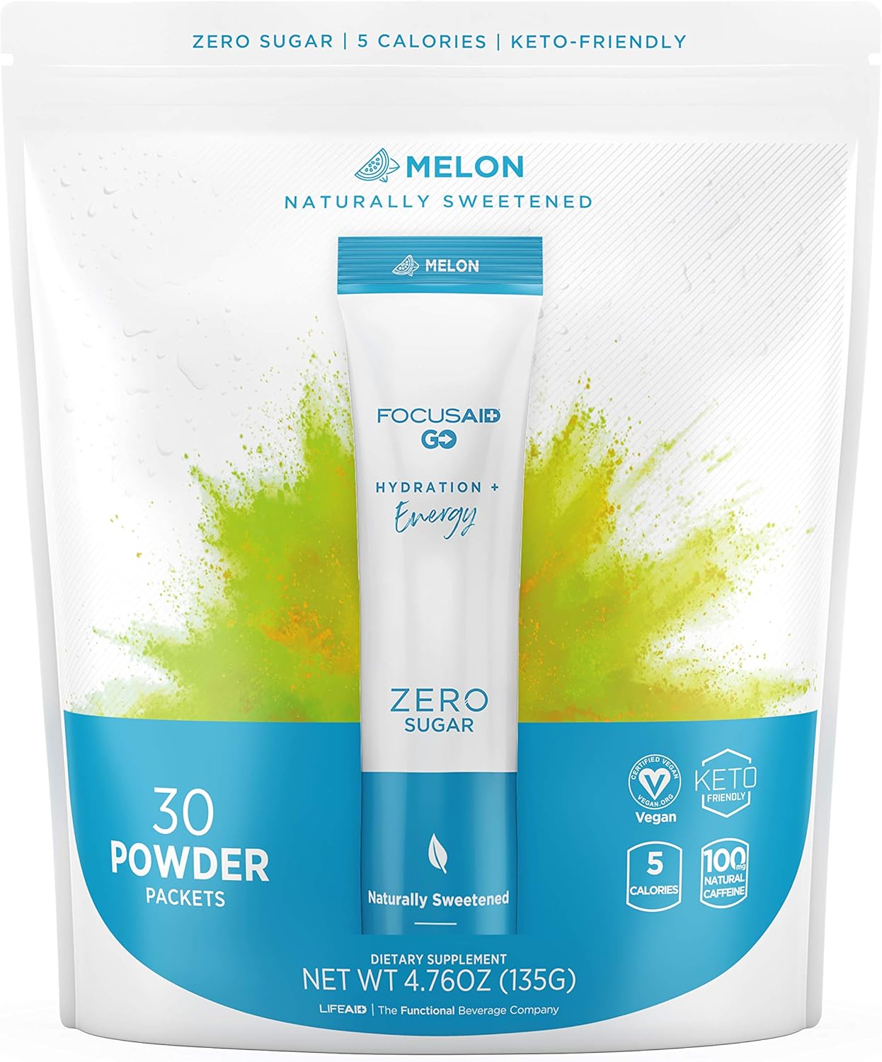 LIFEAID IMMUNITYAID GO Zero Sugar Hydration Packets (14 Packets)