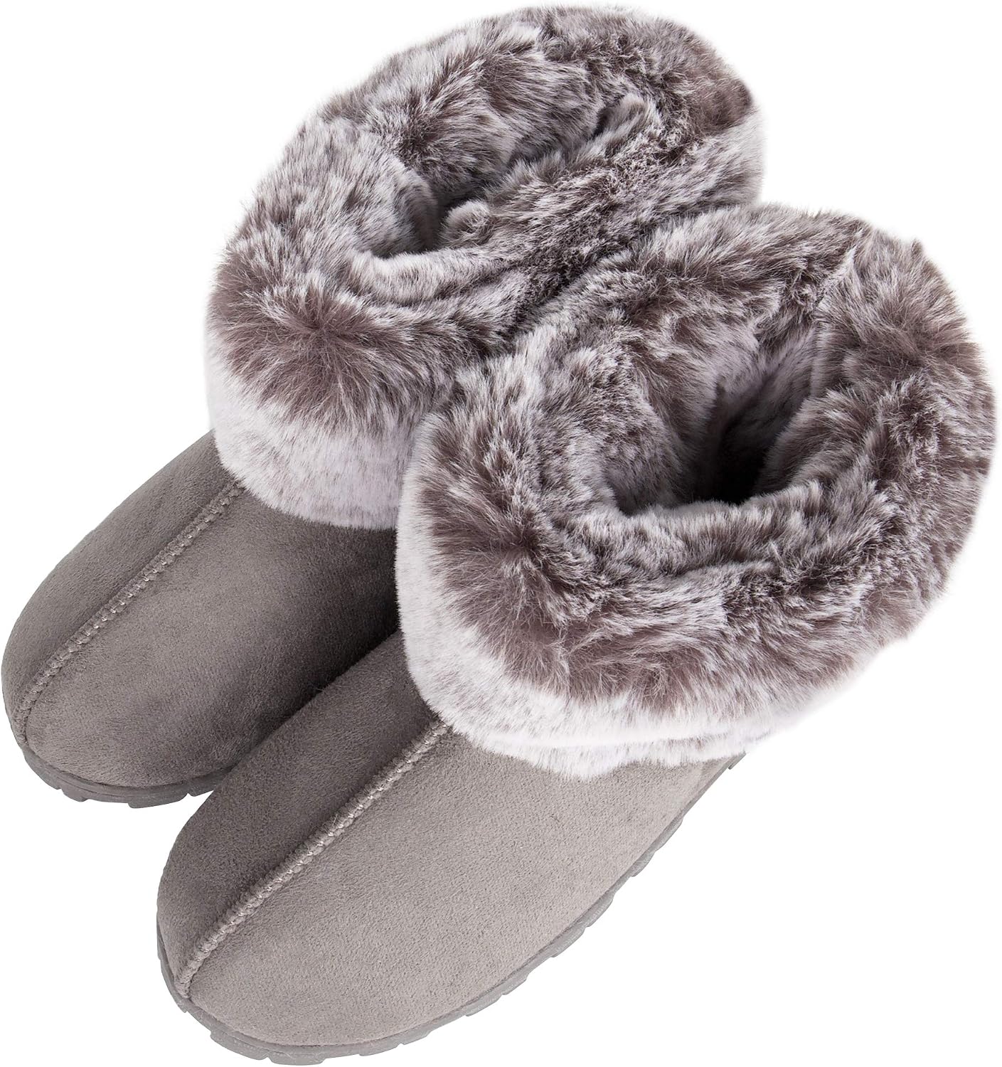 Jessica Simpson Women's and Girls Microsuede Super Soft Bootie Slippers with Indoor Outdoor Sole- Mommy & Me Set Options