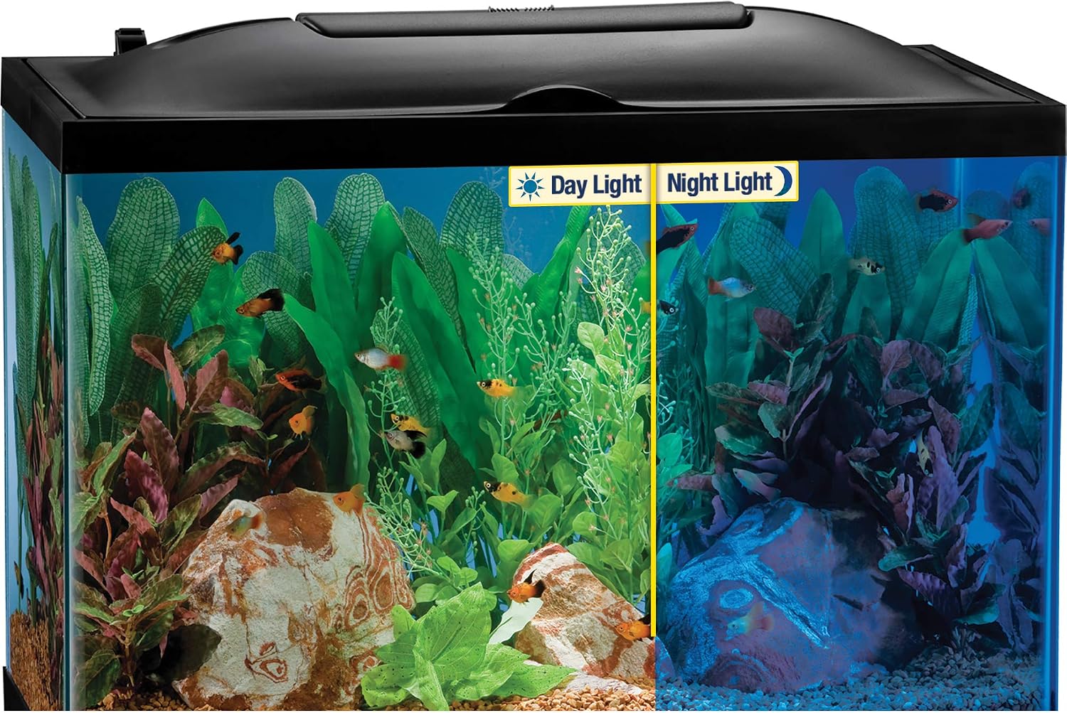 Marineland LED Light Hood For Aquariums, 24 Inches By 12 Inches, Natural Shimmering Light With Night Light Effect