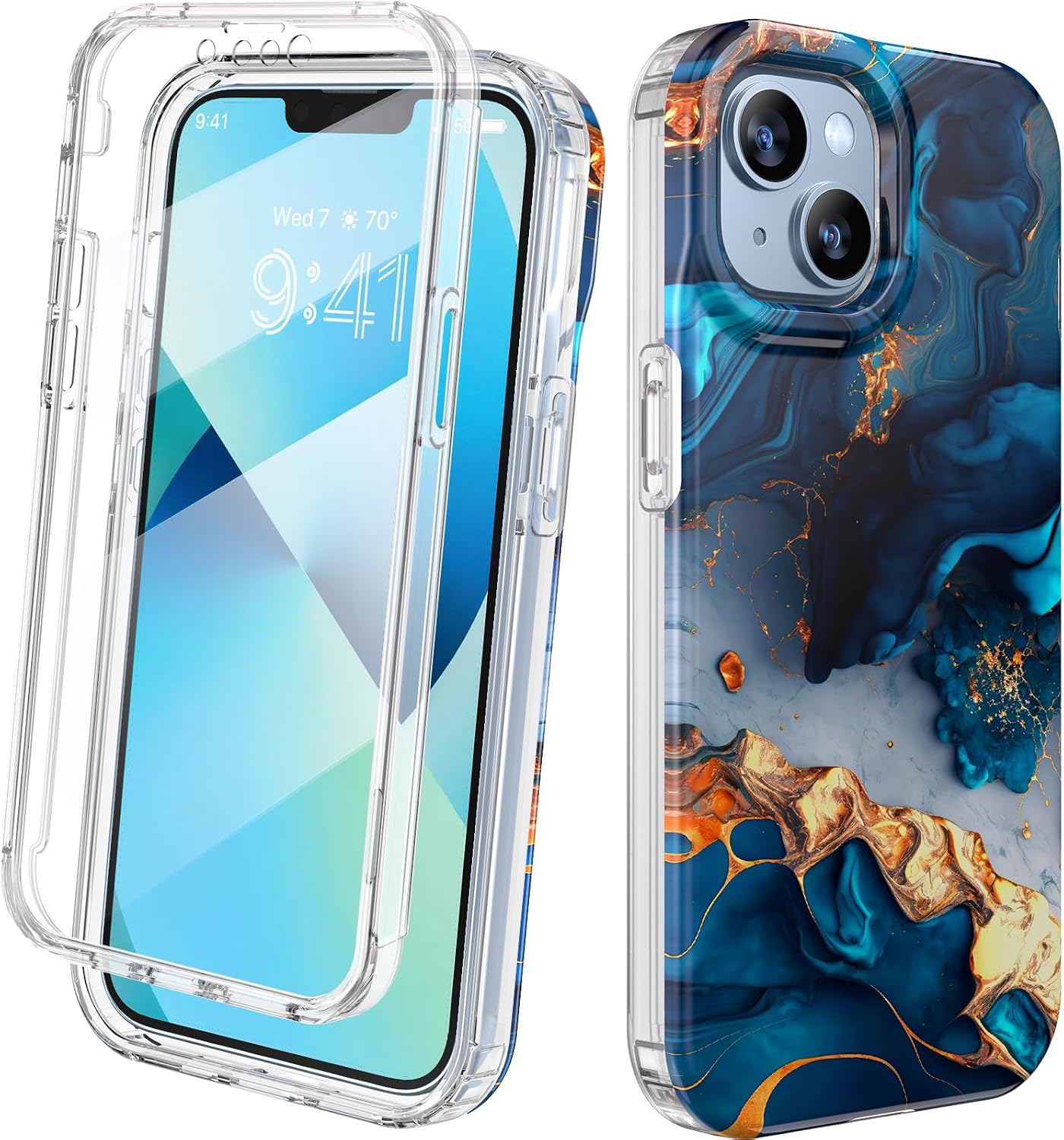 Diaclara Designed for iPhone 12 Mini Case, Full Body Rugged with Built-in Touch Sensitive Anti-Scratch Screen Protector