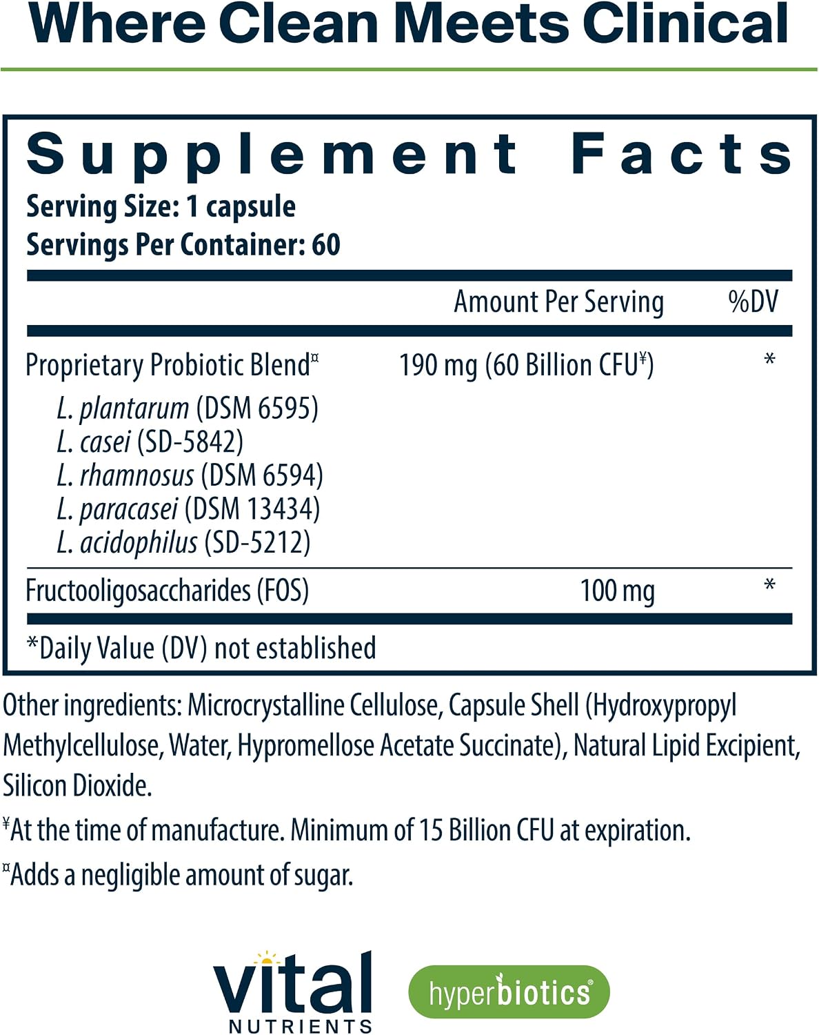 Vital Nutrients Prebiotic & Probiotic, 60 Vegan Capsules